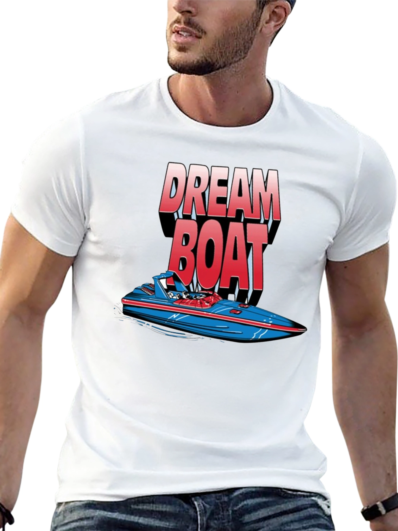 Black Dream Boat Graphic T-Shirt - Black Cotton Tee view 13