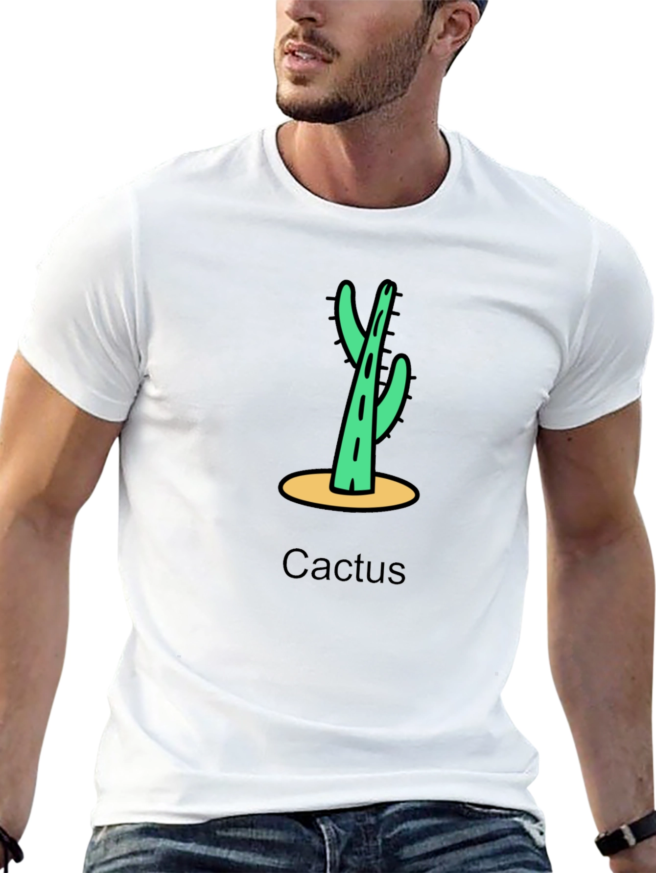 Black Cactus Graphic Tee - Casual Desert Style view 13