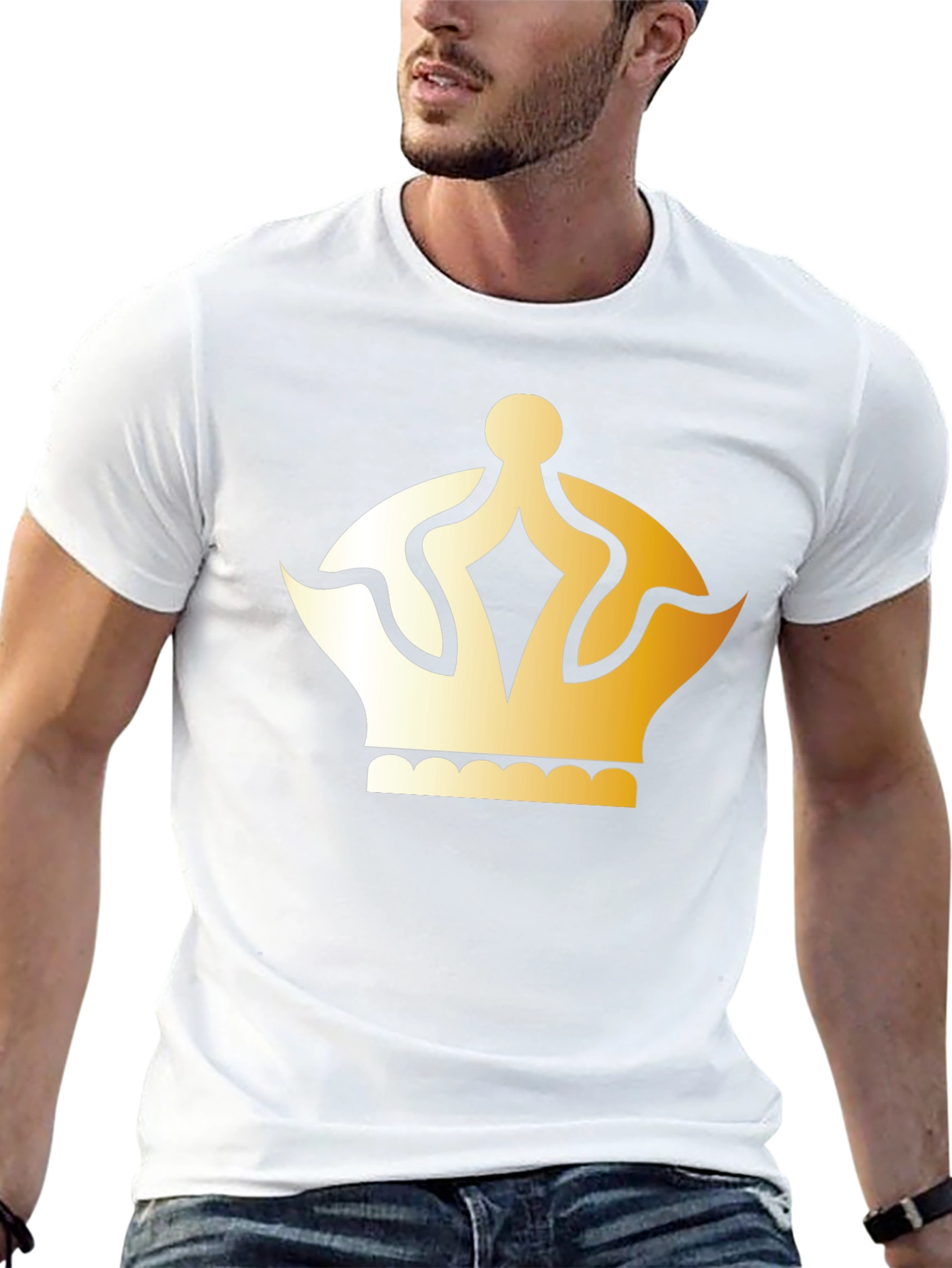 Black Gold Crown Graphic T-Shirt - Classic Style view 13