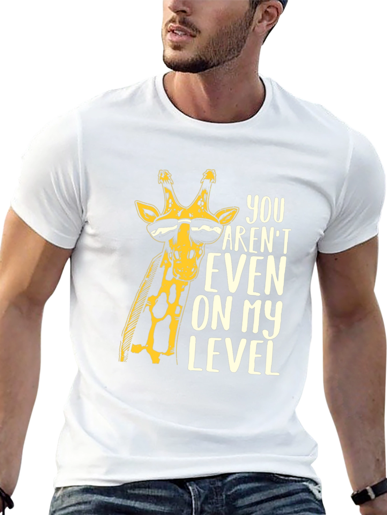 Black Funny Giraffe T-Shirt - You Aren't On My Level view 13