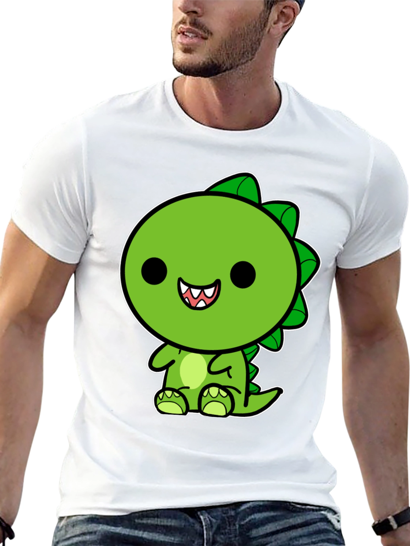 Black Cute Kawaii Dinosaur Graphic T-Shirt view 13