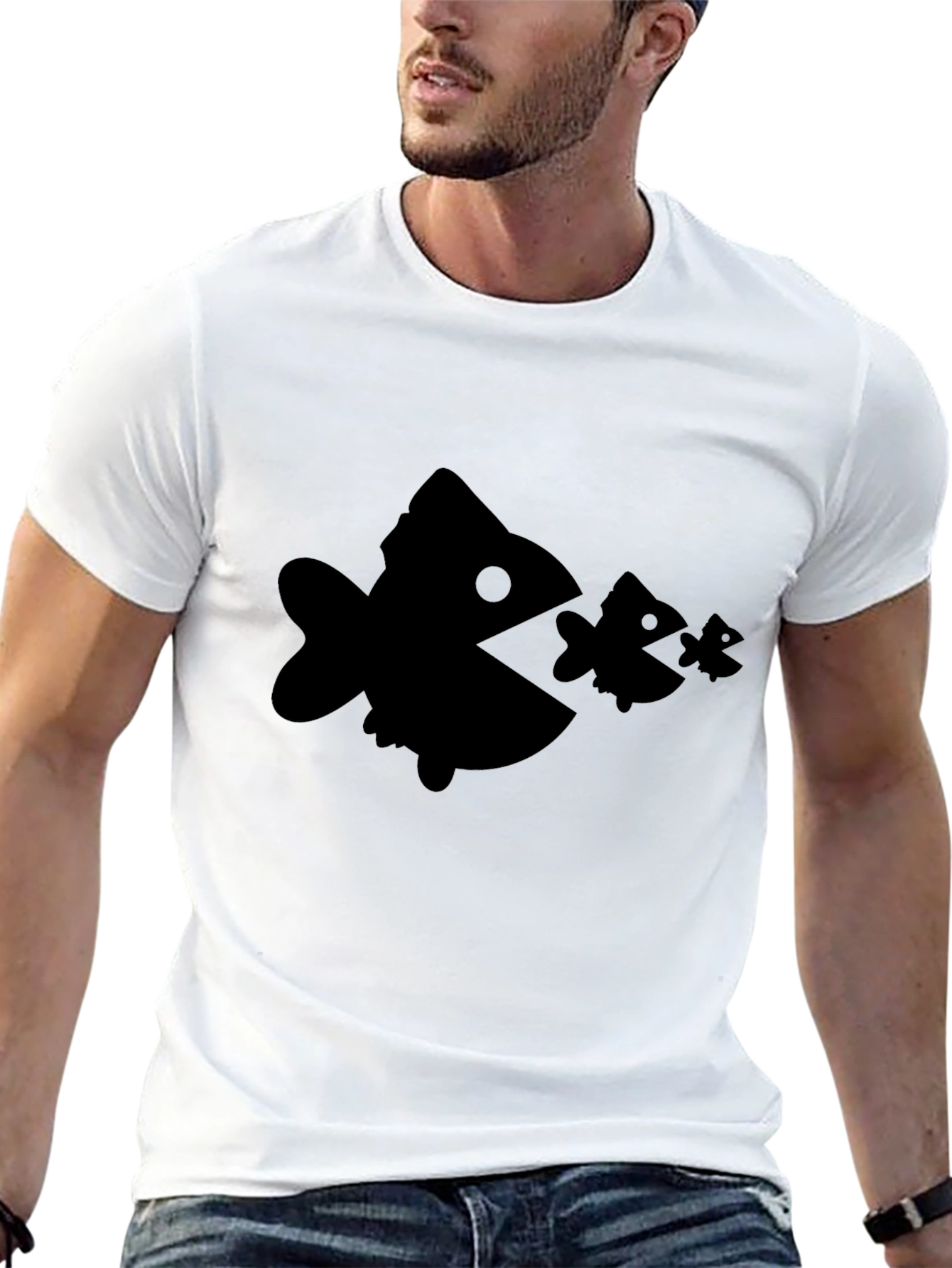 Fish Eat Fish Black Graphic Tee - 13