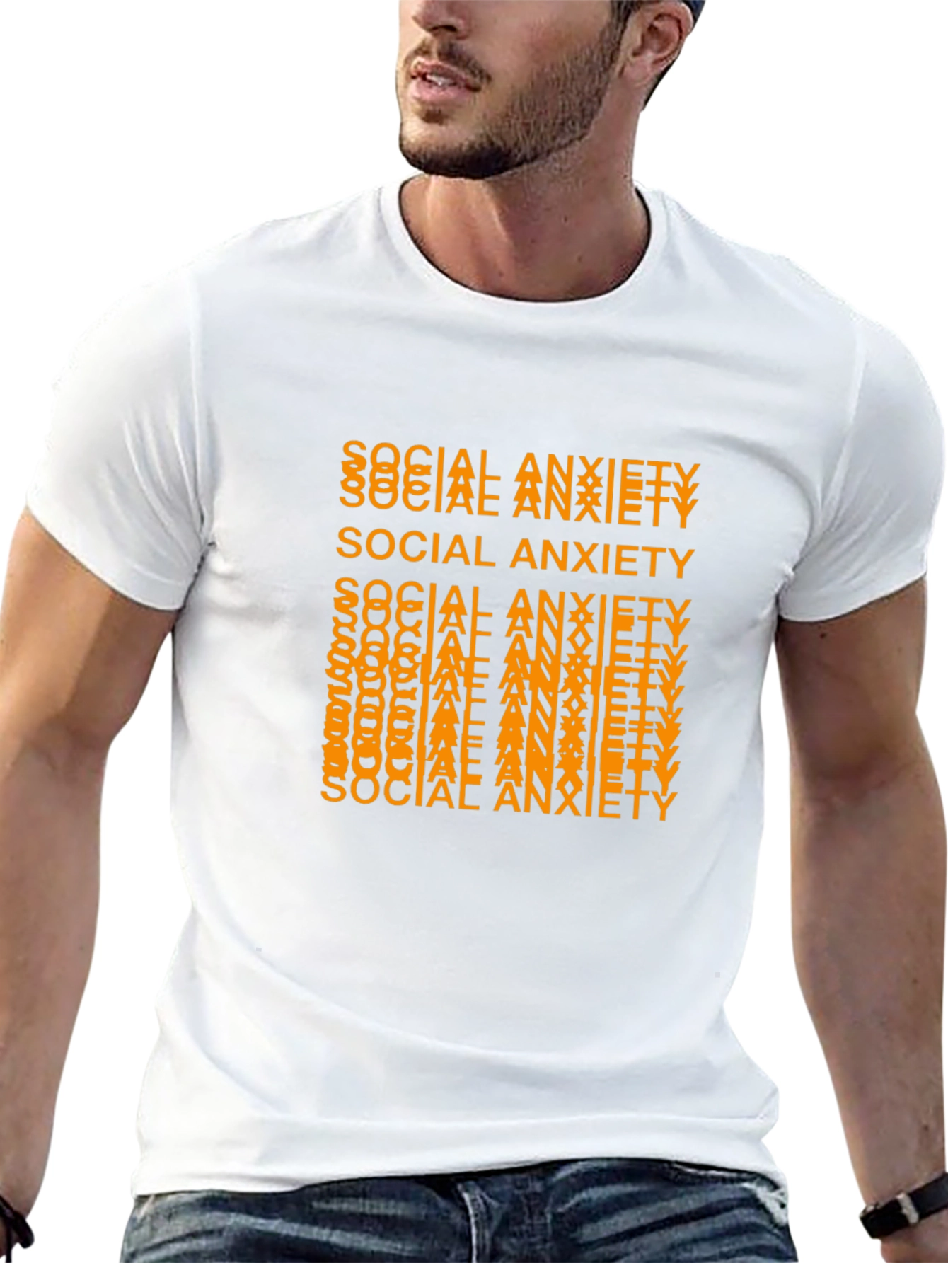 Black Social Anxiety Graphic Tee - Trendy Statement Shirt view 13