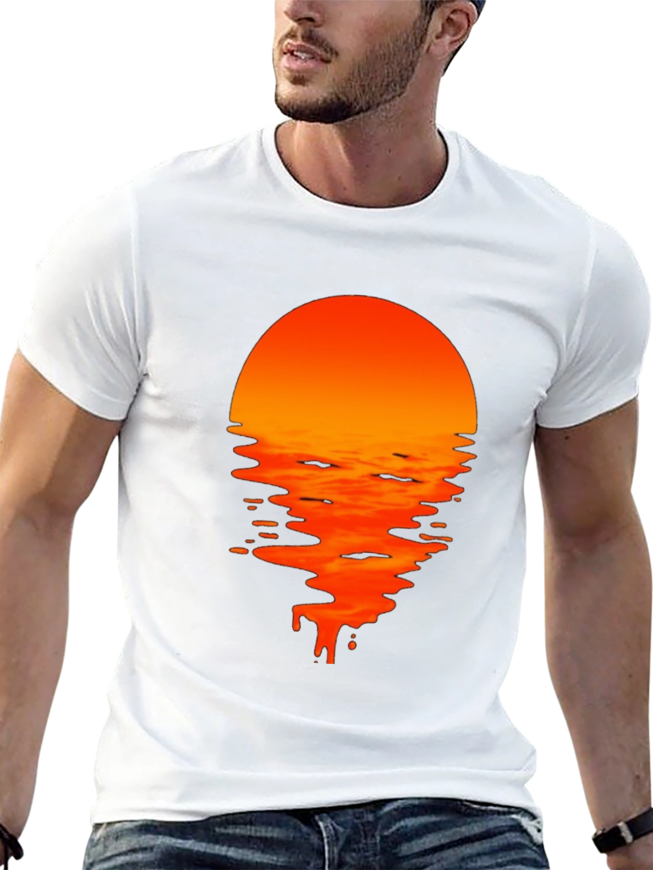 Black Sunset Drip Graphic Tee - Black view 13