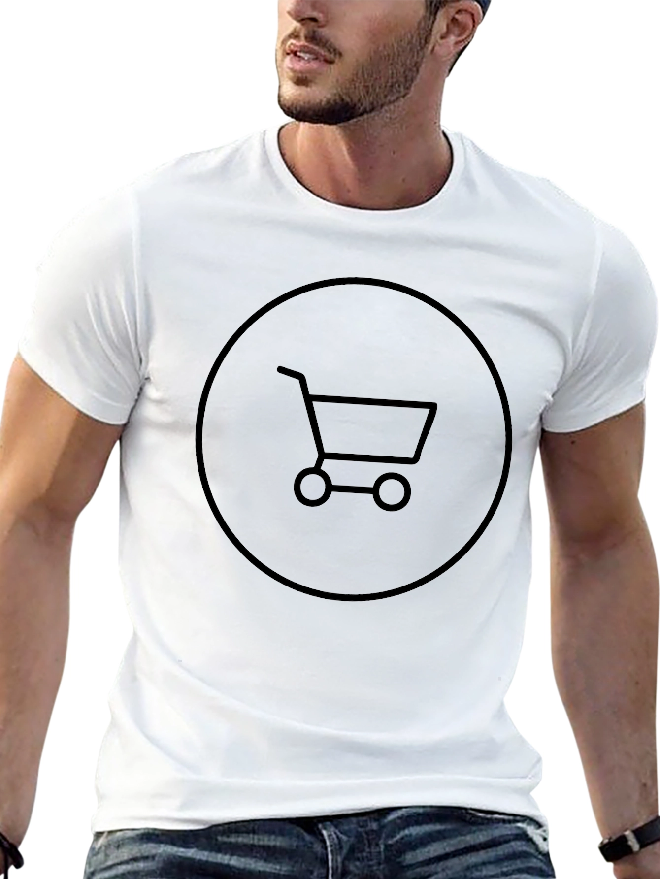 Shopping Cart Graphic Tee - Black Cotton Comfort - 13