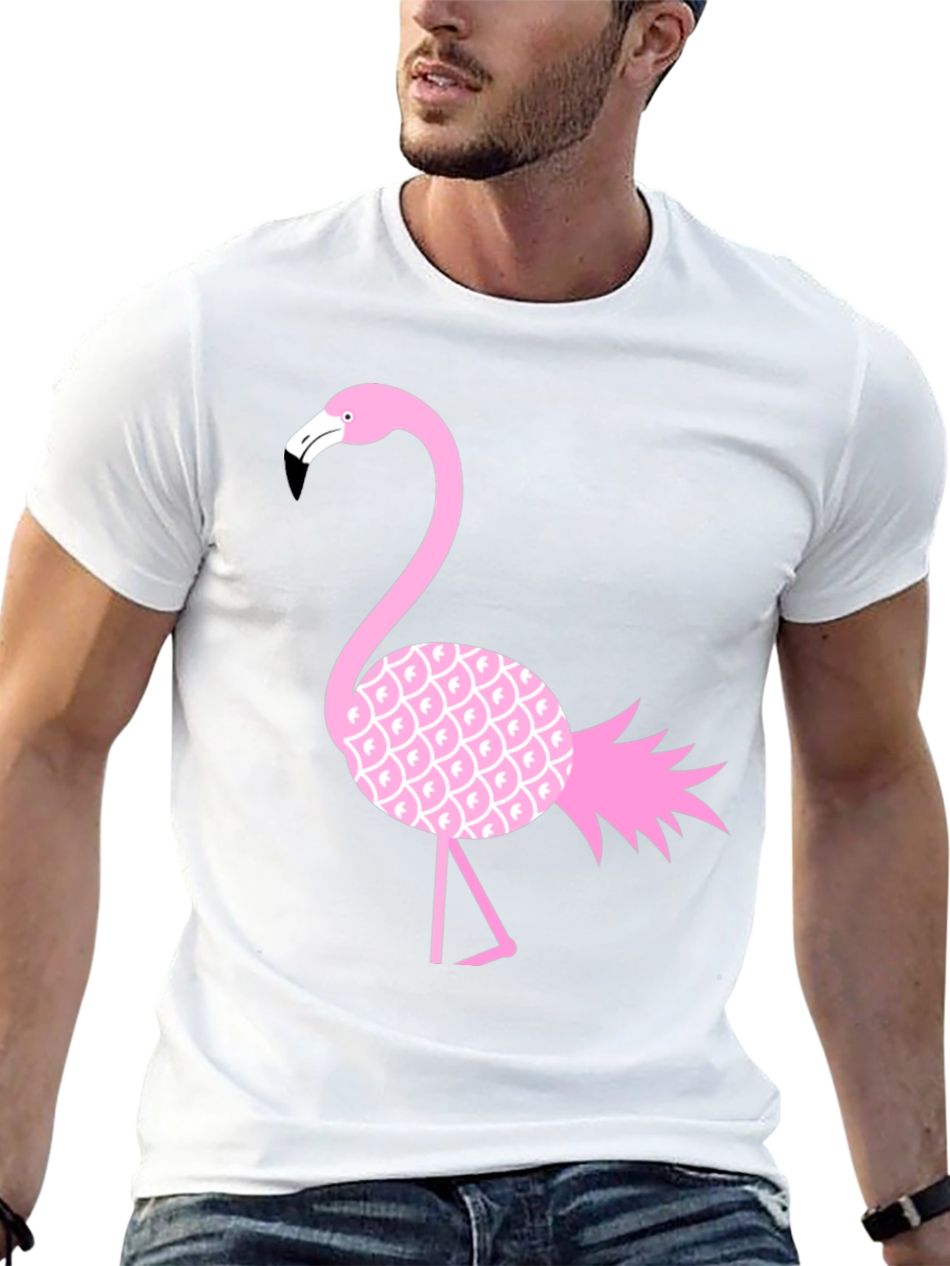Black Black Flamingo Pineapple T-Shirt view 13