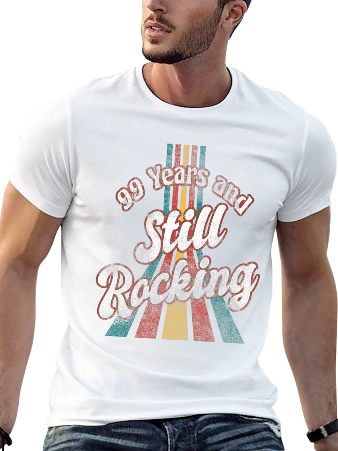 Black 99 Years Still Rocking Retro Birthday T-Shirt view 13