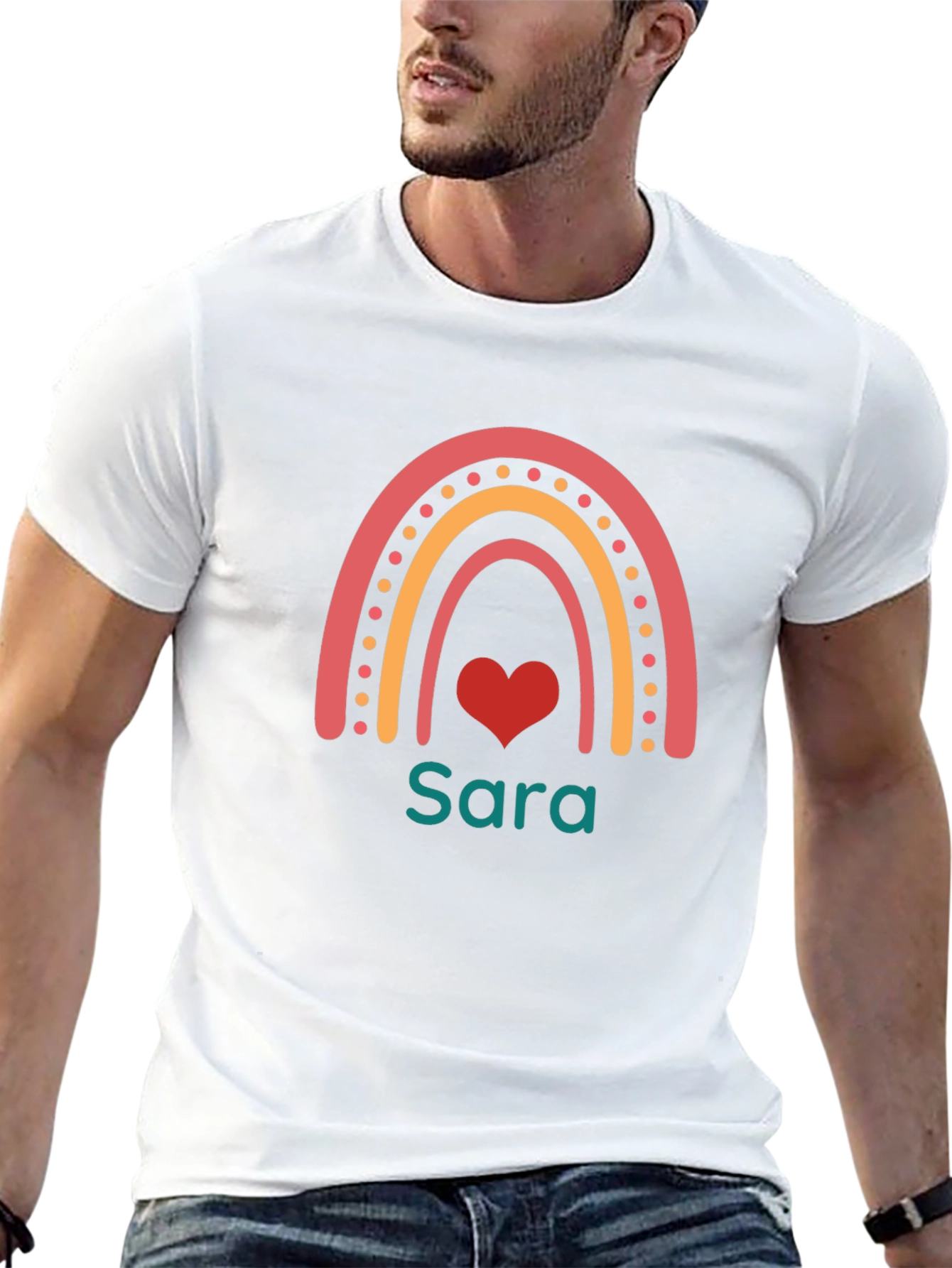 Black Rainbow Sara Personalized T-Shirt - Black view 13
