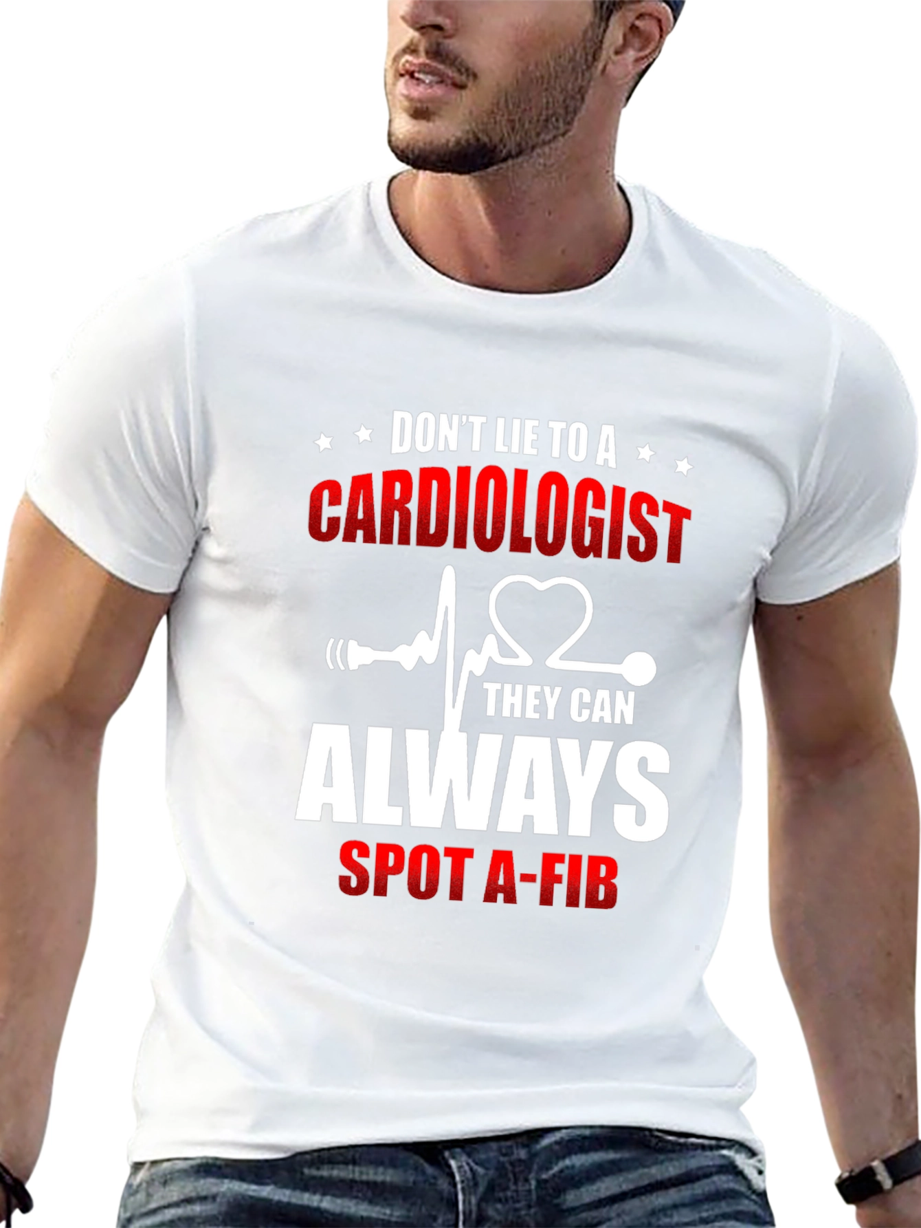 Black Cardiologist T-Shirt: Don't Lie - They Can Spot A-Fib view 13
