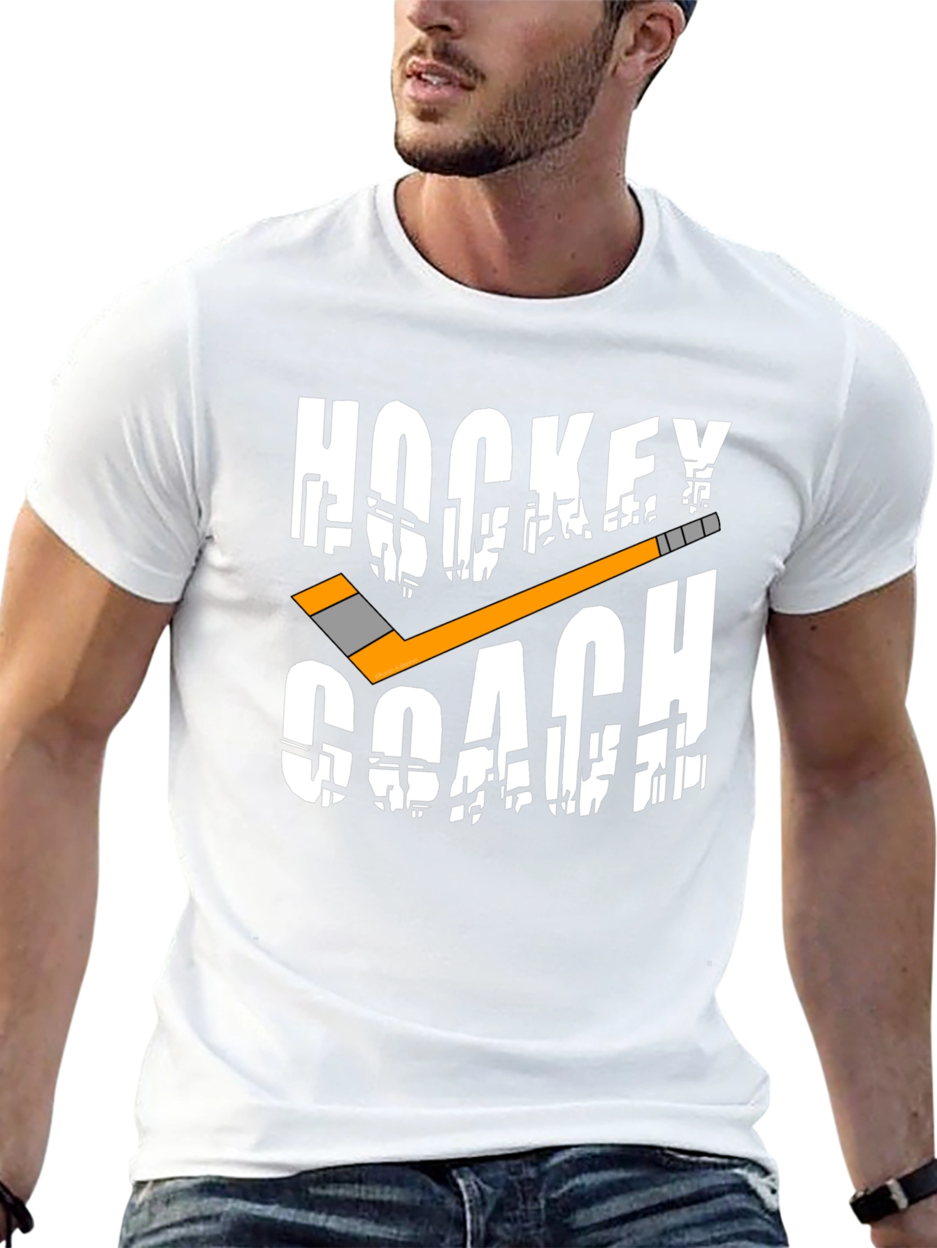 Black Hockey Coach Graphic T-Shirt view 13