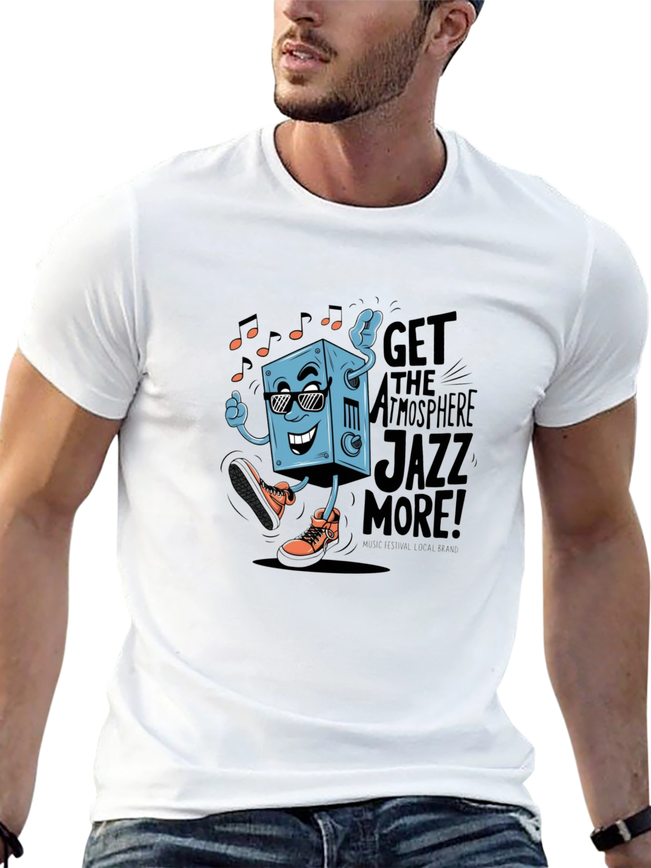 Black Cool Jazz Graphic Tee - Black Cotton T-Shirt view 13