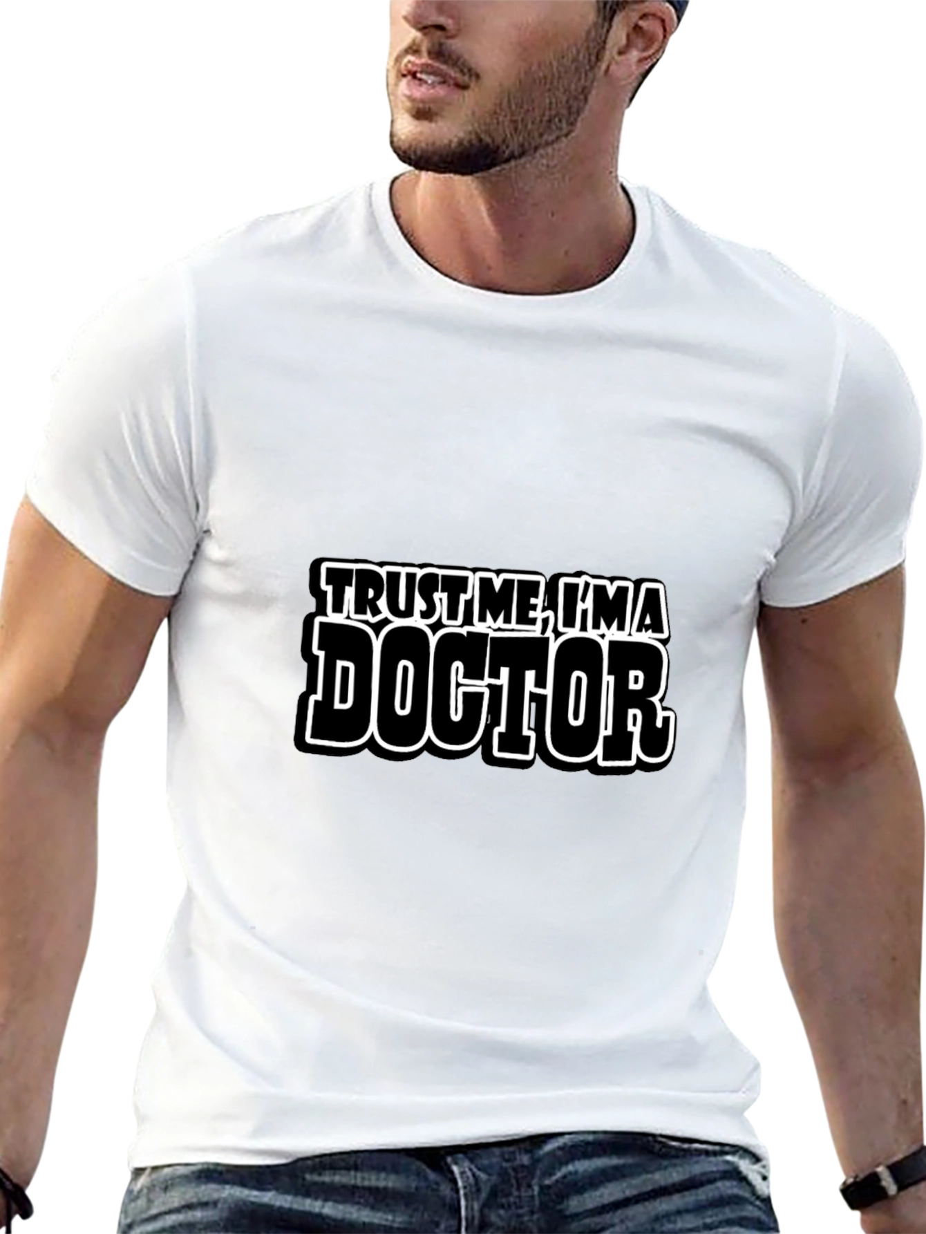 Black Trust Me I'm A Doctor Novelty Graphic Tee view 13