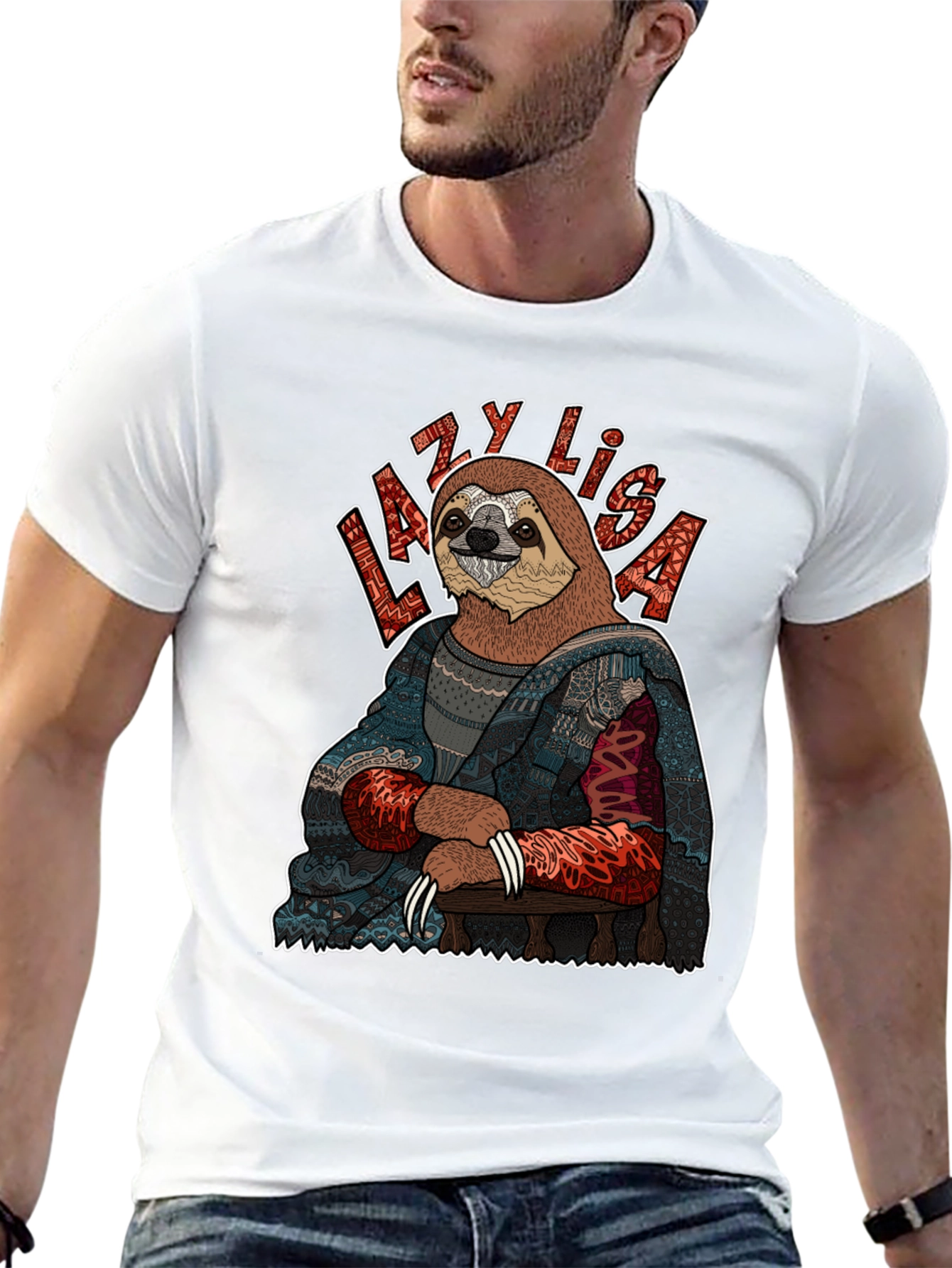 Black Lazy Lisa Sloth Graphic Tee view 13