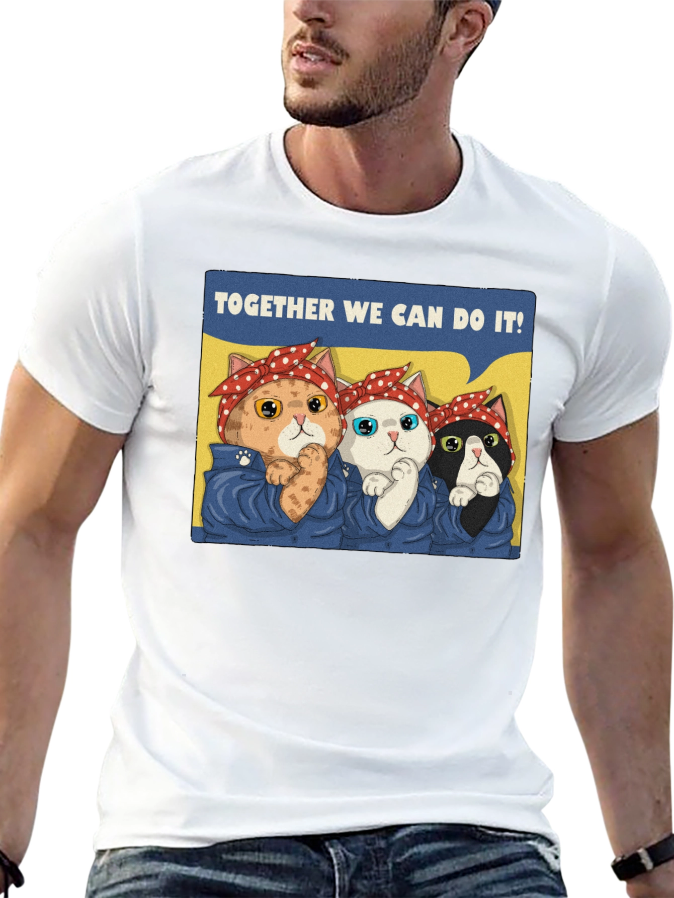 Black Rosie the Riveter Cats T-Shirt view 13