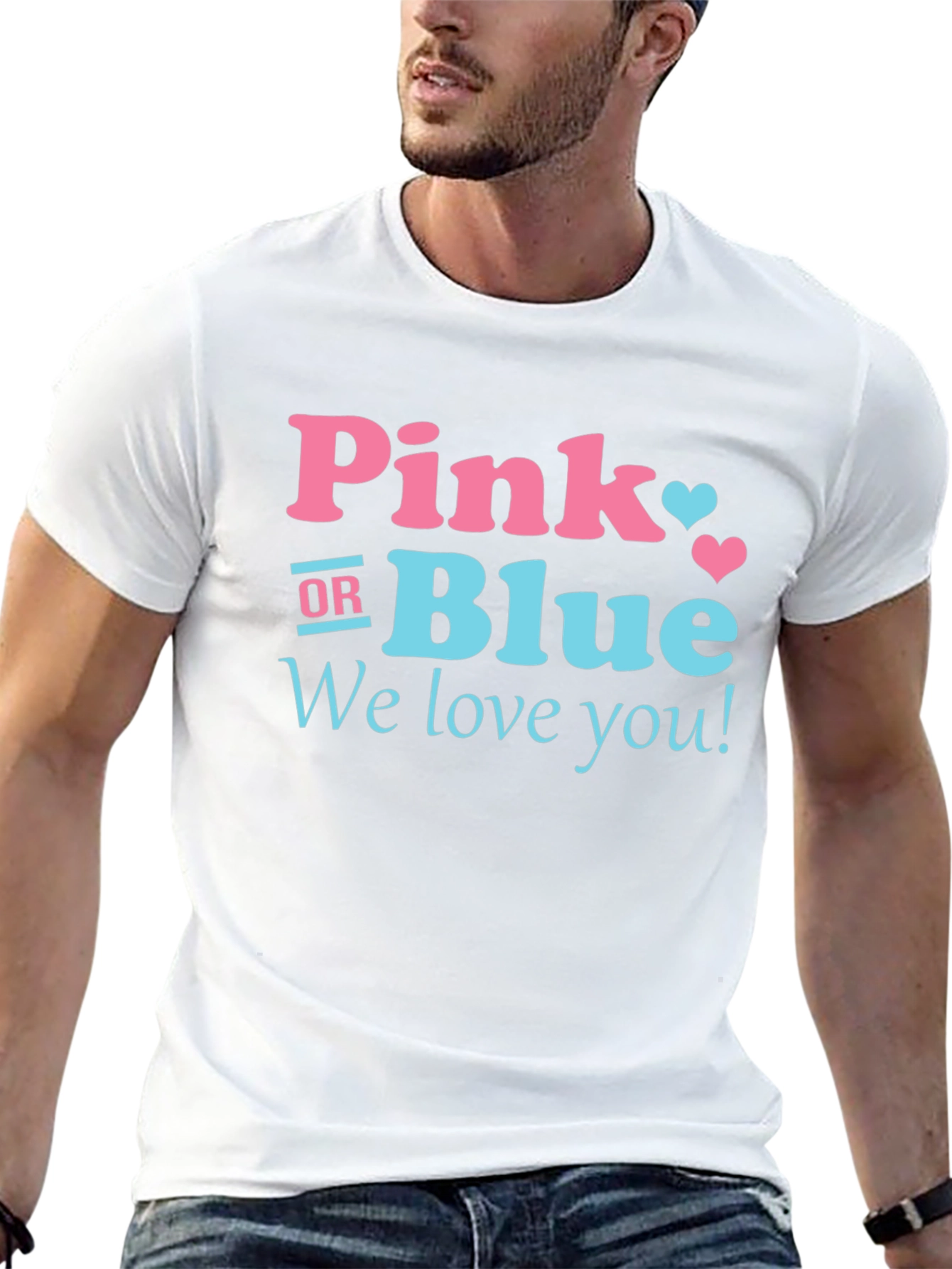 Pink or Blue Gender Reveal T-Shirt - We Love You! - 13