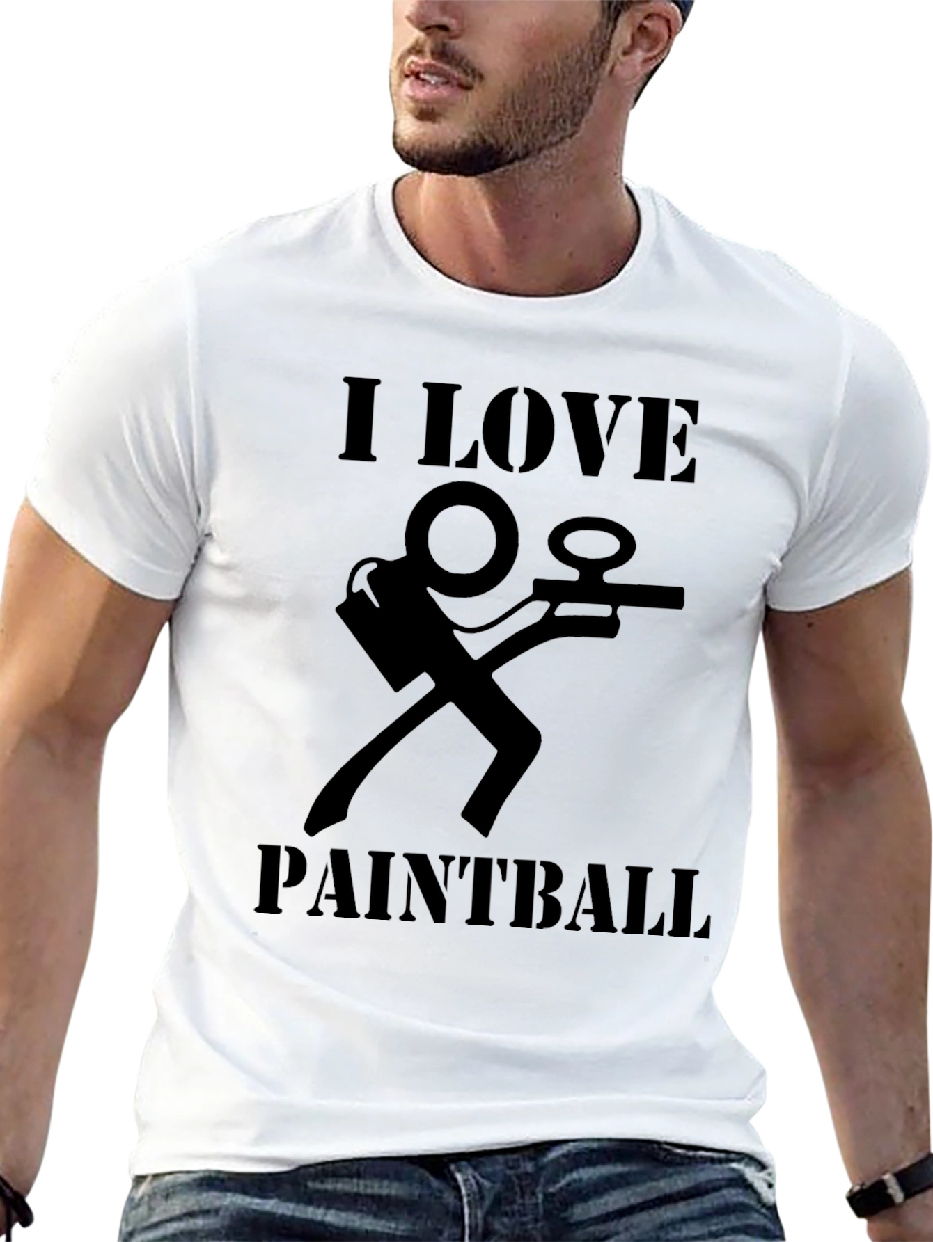 Black I Love Paintball Graphic T-Shirt - Black view 13