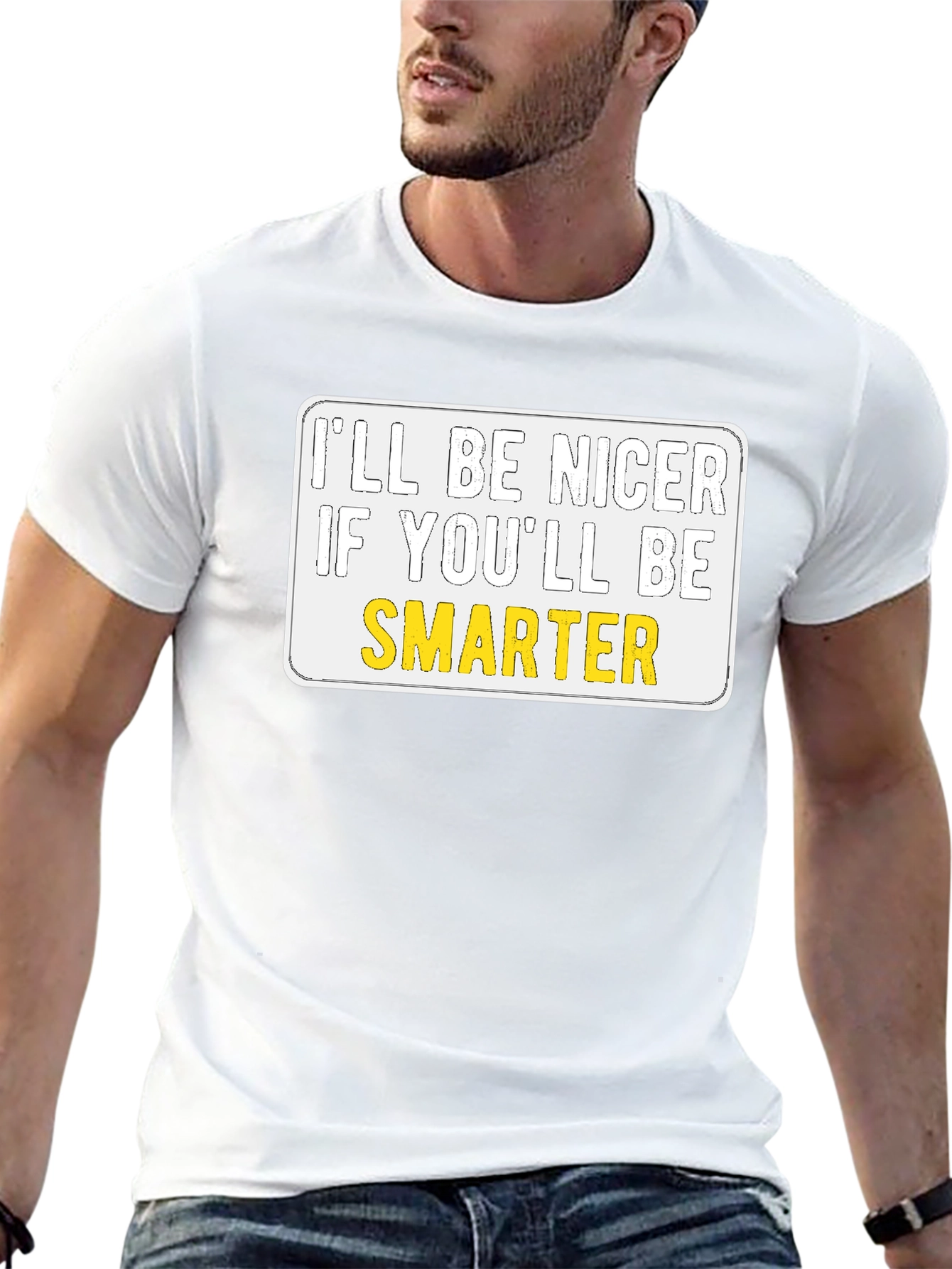 Black I'll Be Nicer If You'll Be Smarter Graphic T-Shirt view 13