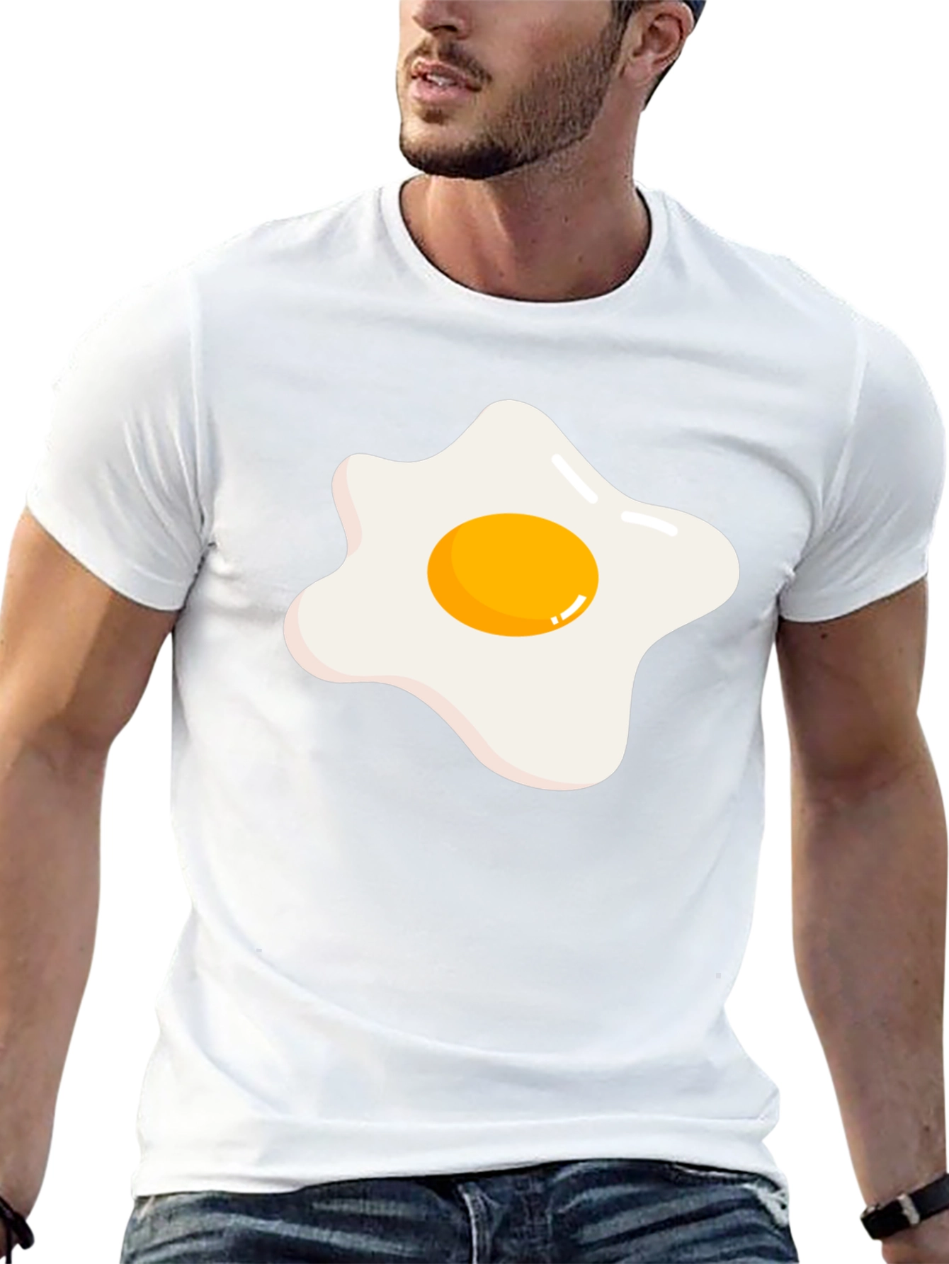 Black Fried Egg Graphic Tee - Funny Breakfast T-Shirt view 13