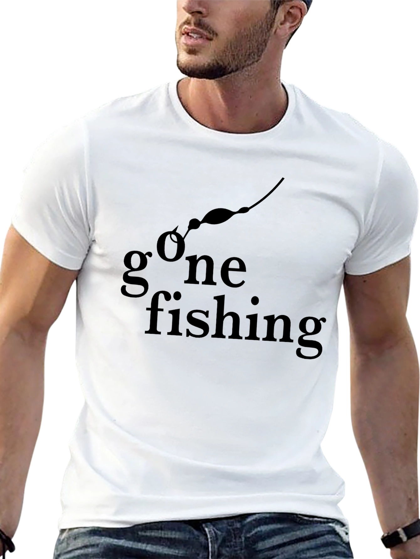 Black Gone Fishing Graphic T-Shirt - Black view 13