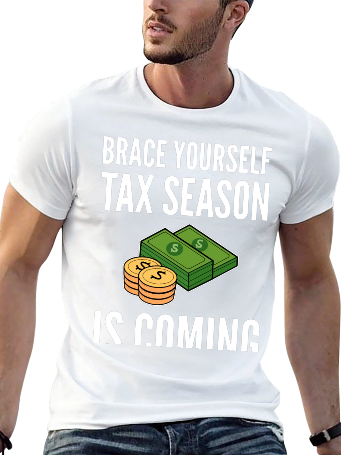 Black Brace Yourself Tax Season T-Shirt view 13