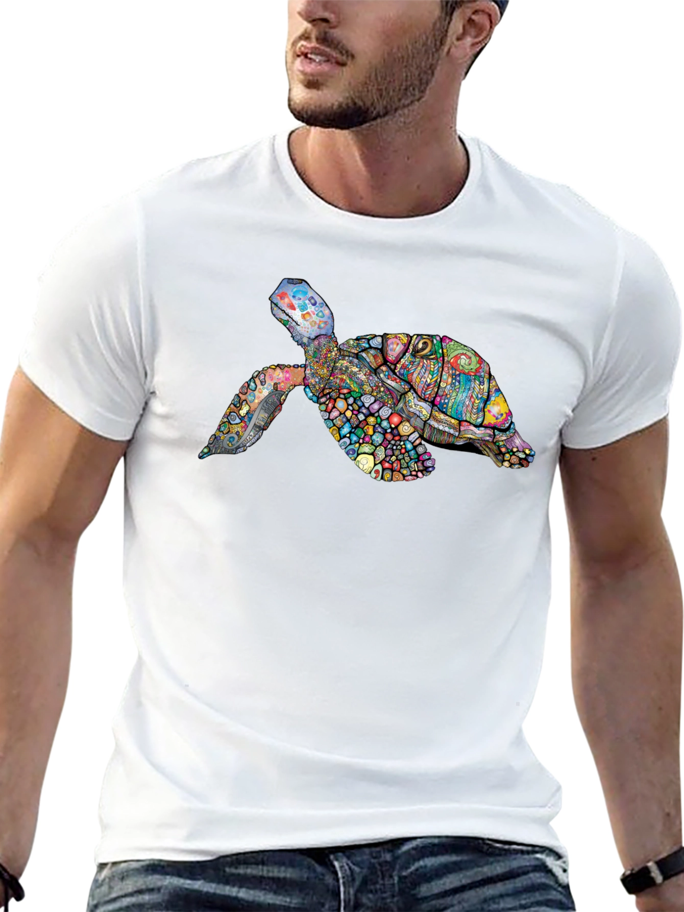 Black Turtle Graphic Print Black Tee view 13