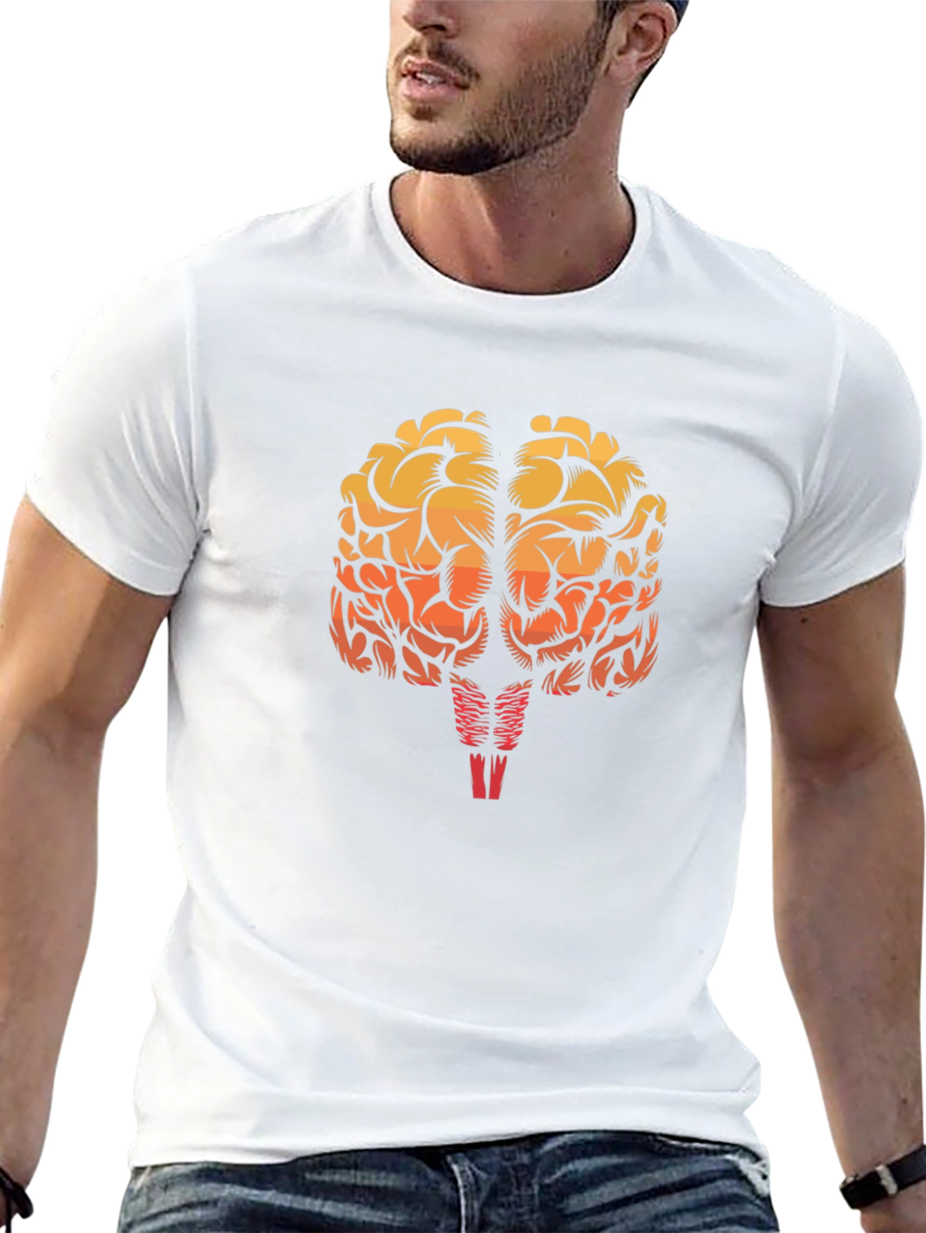 Black Brain Graphic Black T-Shirt - Smart & Stylish view 13