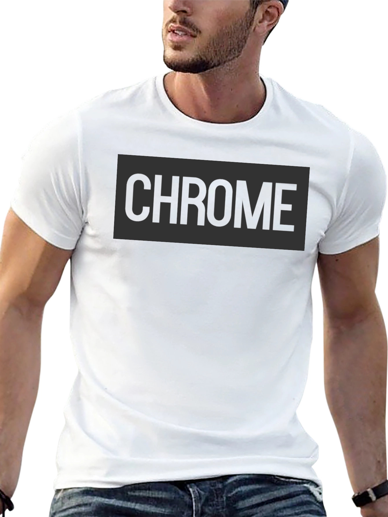 Black Chrome Graphic Print Tee - Casual Style view 13