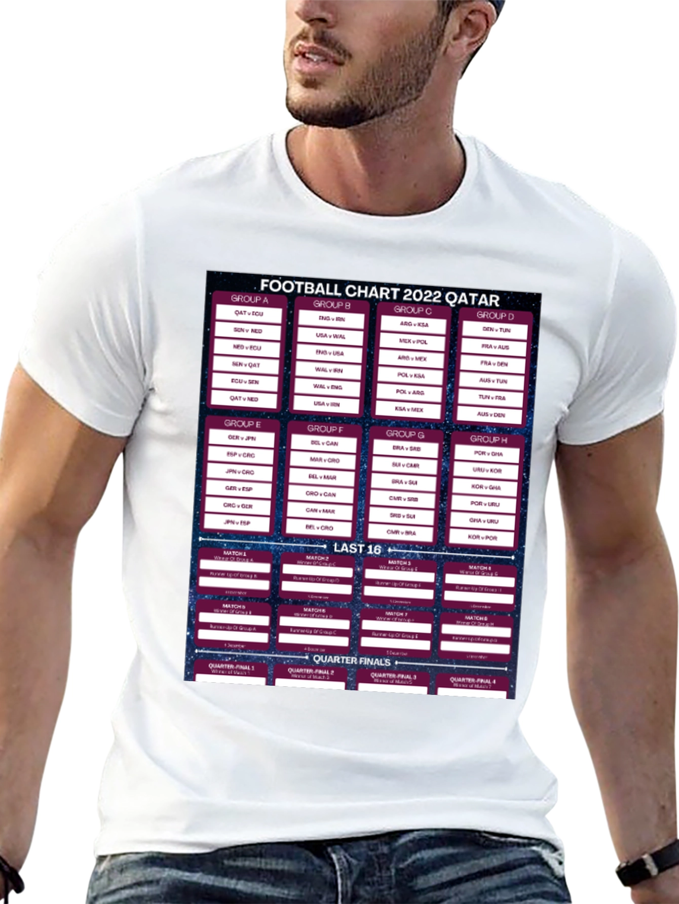 Football Chart 2022 Qatar T-Shirt - 13