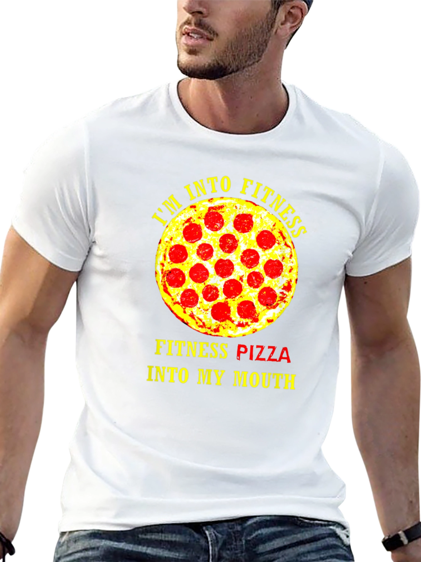 Black Fitness Pizza T-Shirt - Funny Gym Workout Tee view 13
