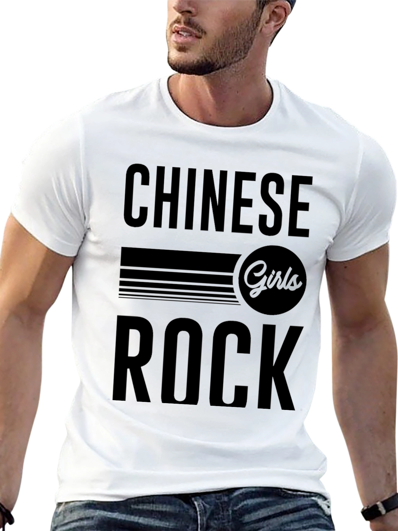 Black Chinese Girls Rock Graphic T-Shirt view 13