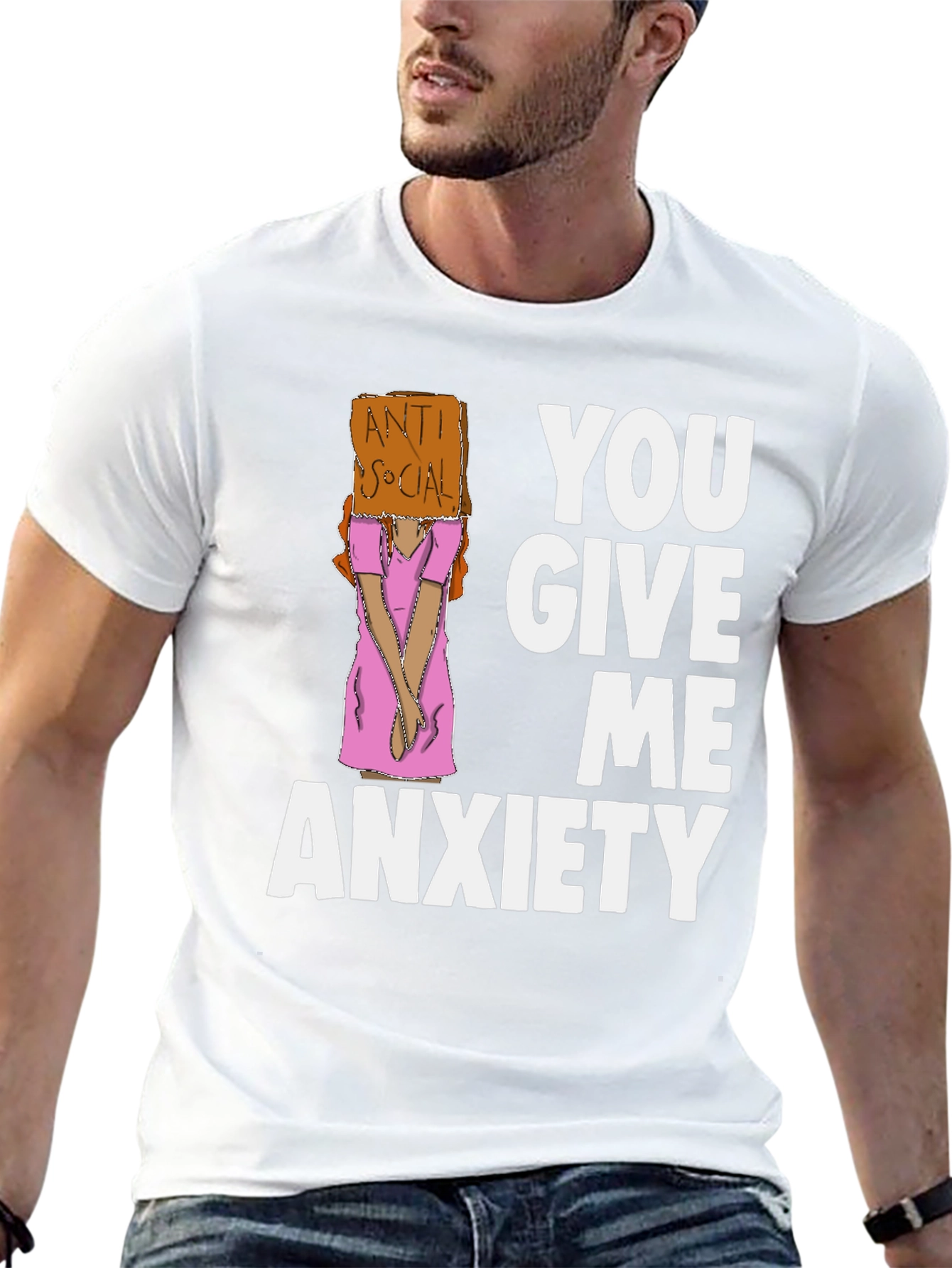 Black You Give Me Anxiety Graphic Tee view 13