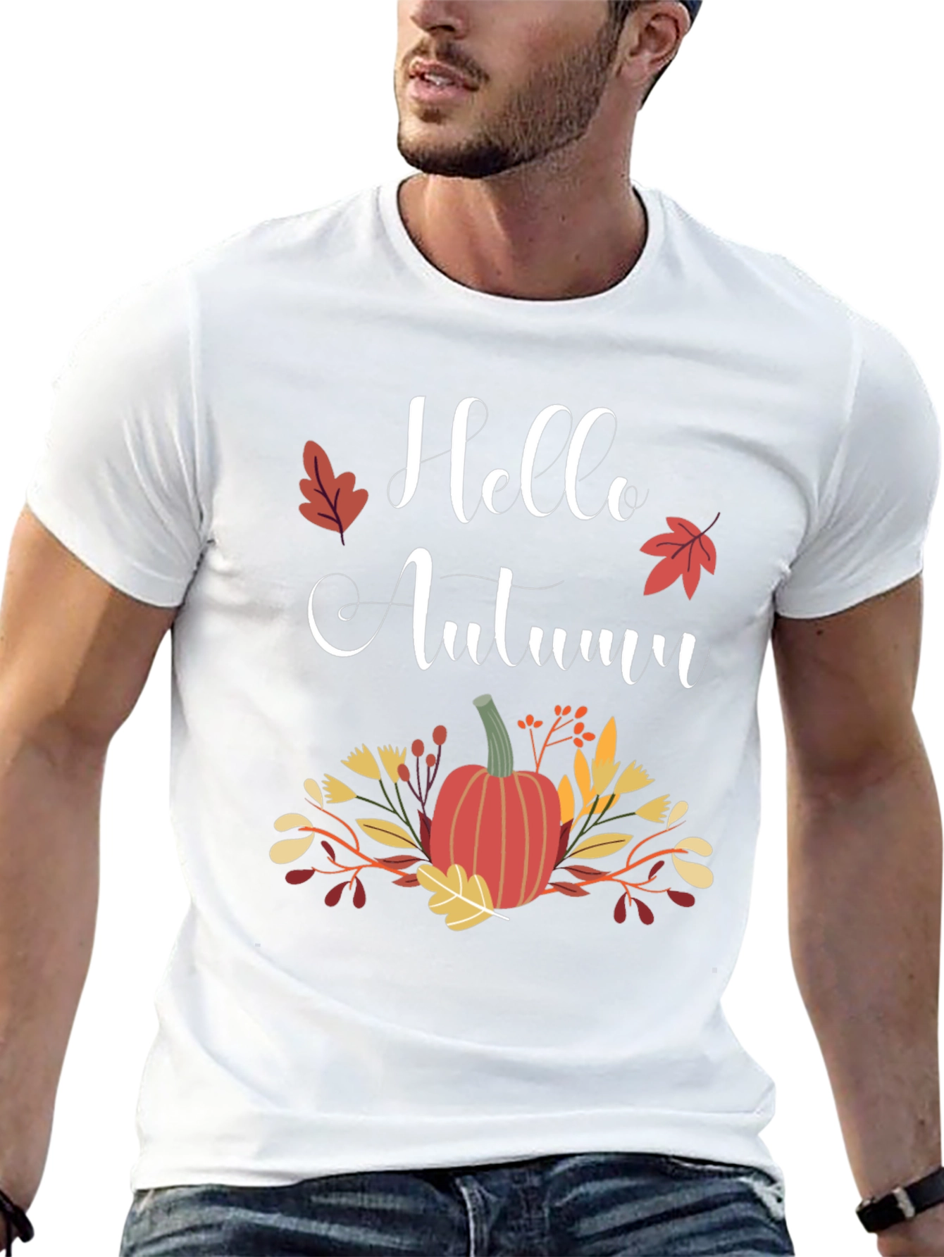 Black Hello Autumn Graphic T-Shirt view 13