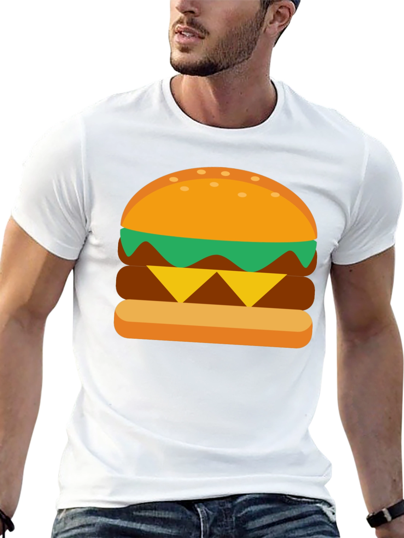 Black Burger Graphic Tee - Casual Cotton T-Shirt view 13