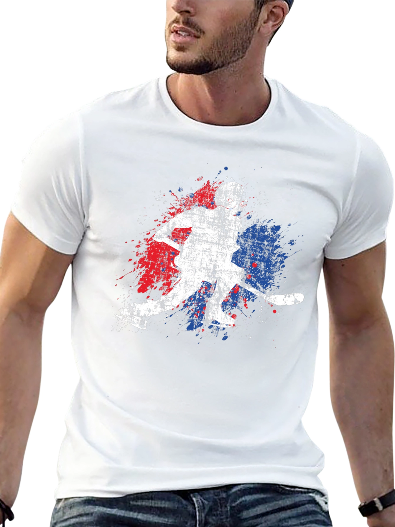 Black Hockey Player Graphic Tee - Sporty Style view 13