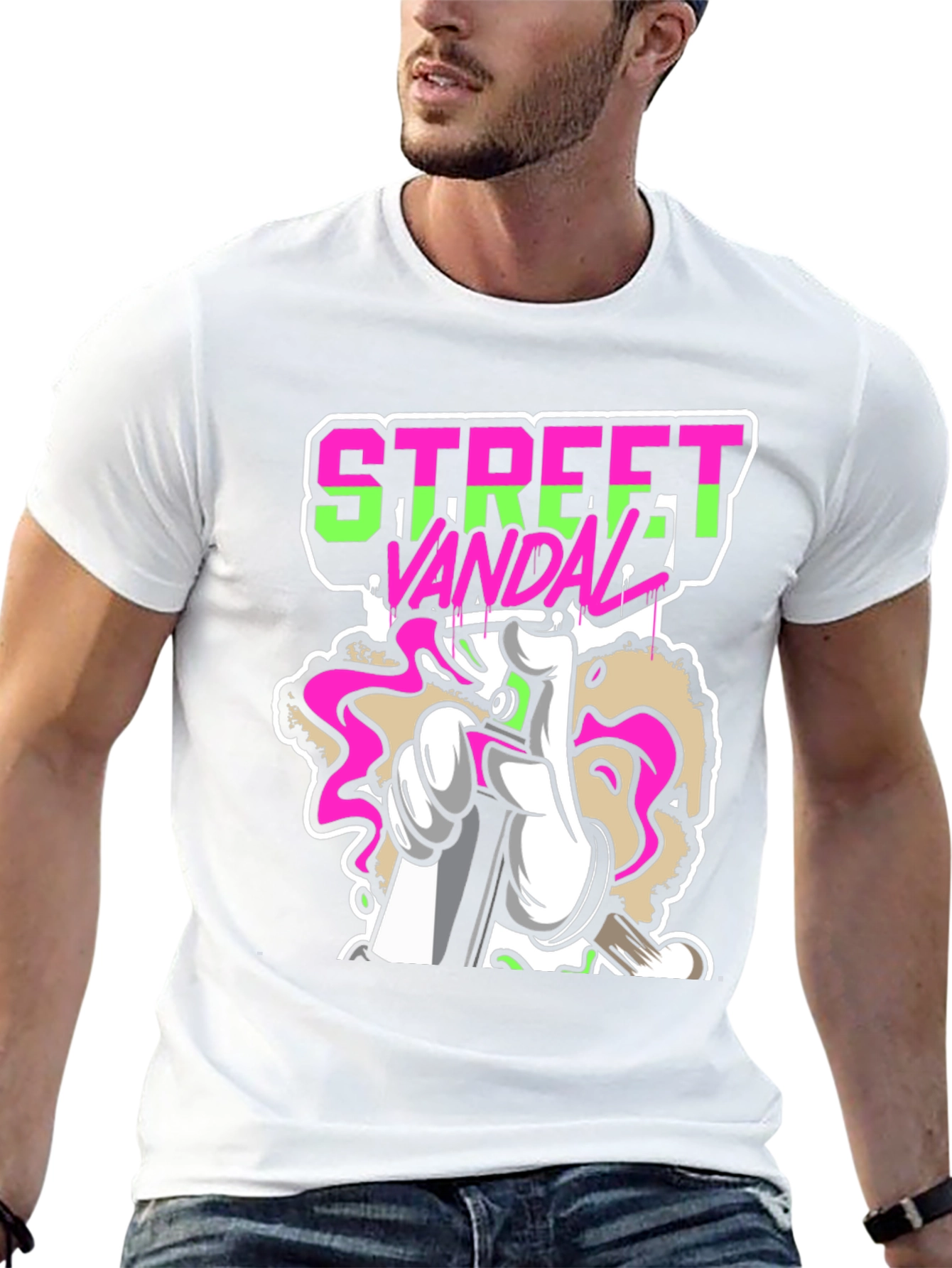 Black Street Vandal Graffiti Graphic Tee - Black view 13