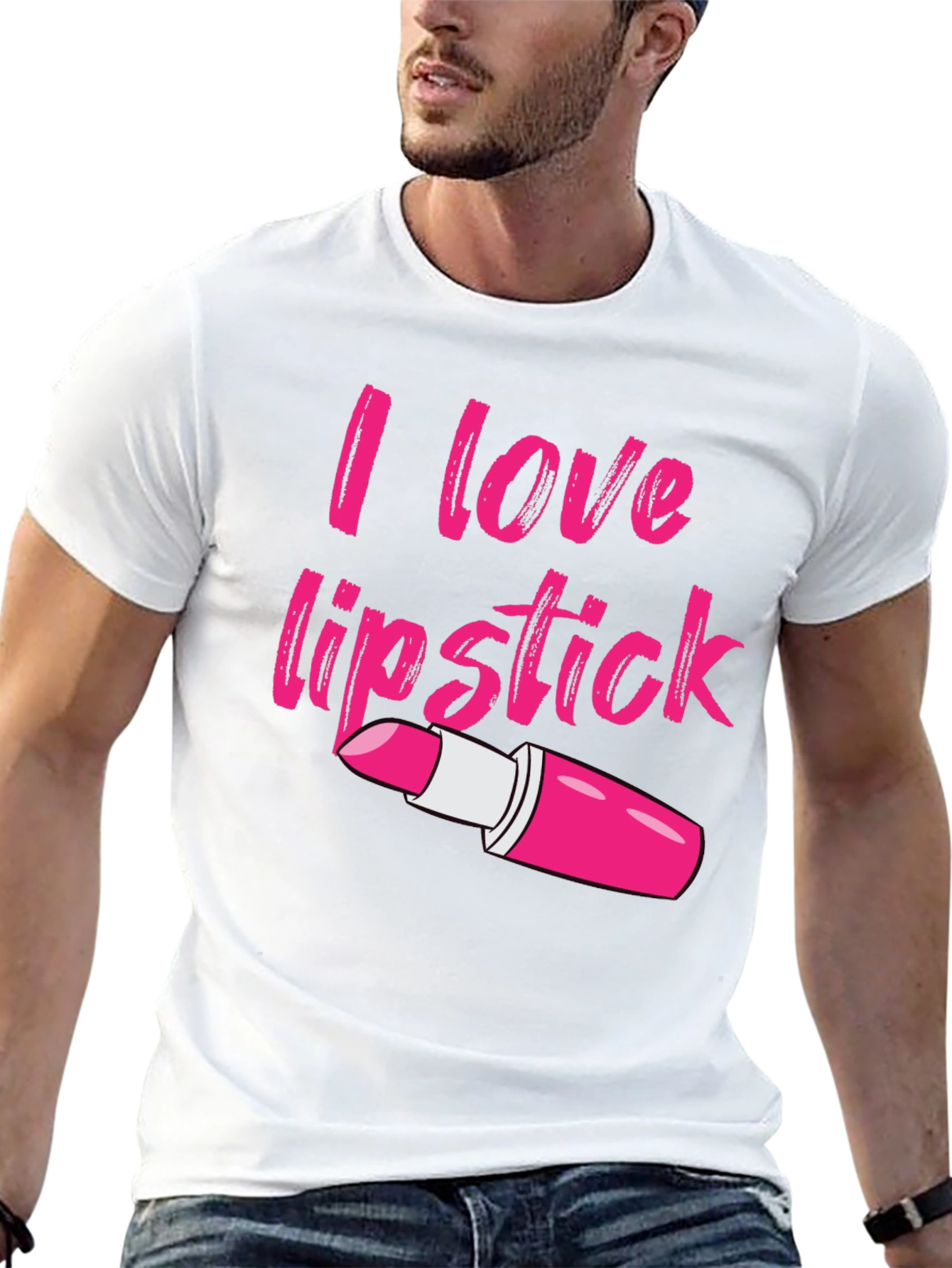 Black I Love Lipstick Graphic Tee - Unisex Cotton Blend view 13