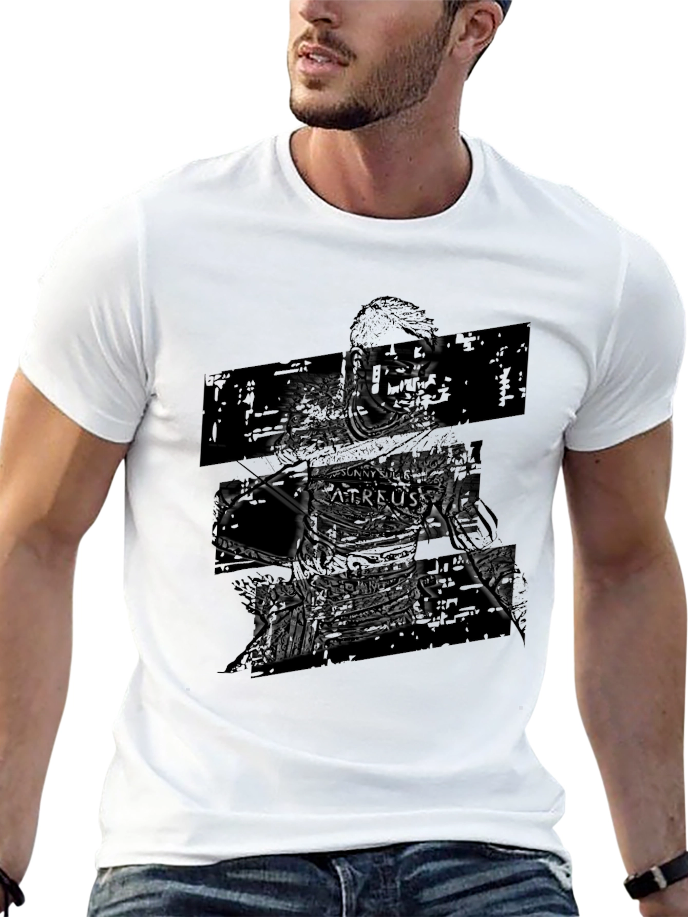 Black Graphic Print Black T-Shirt view 13