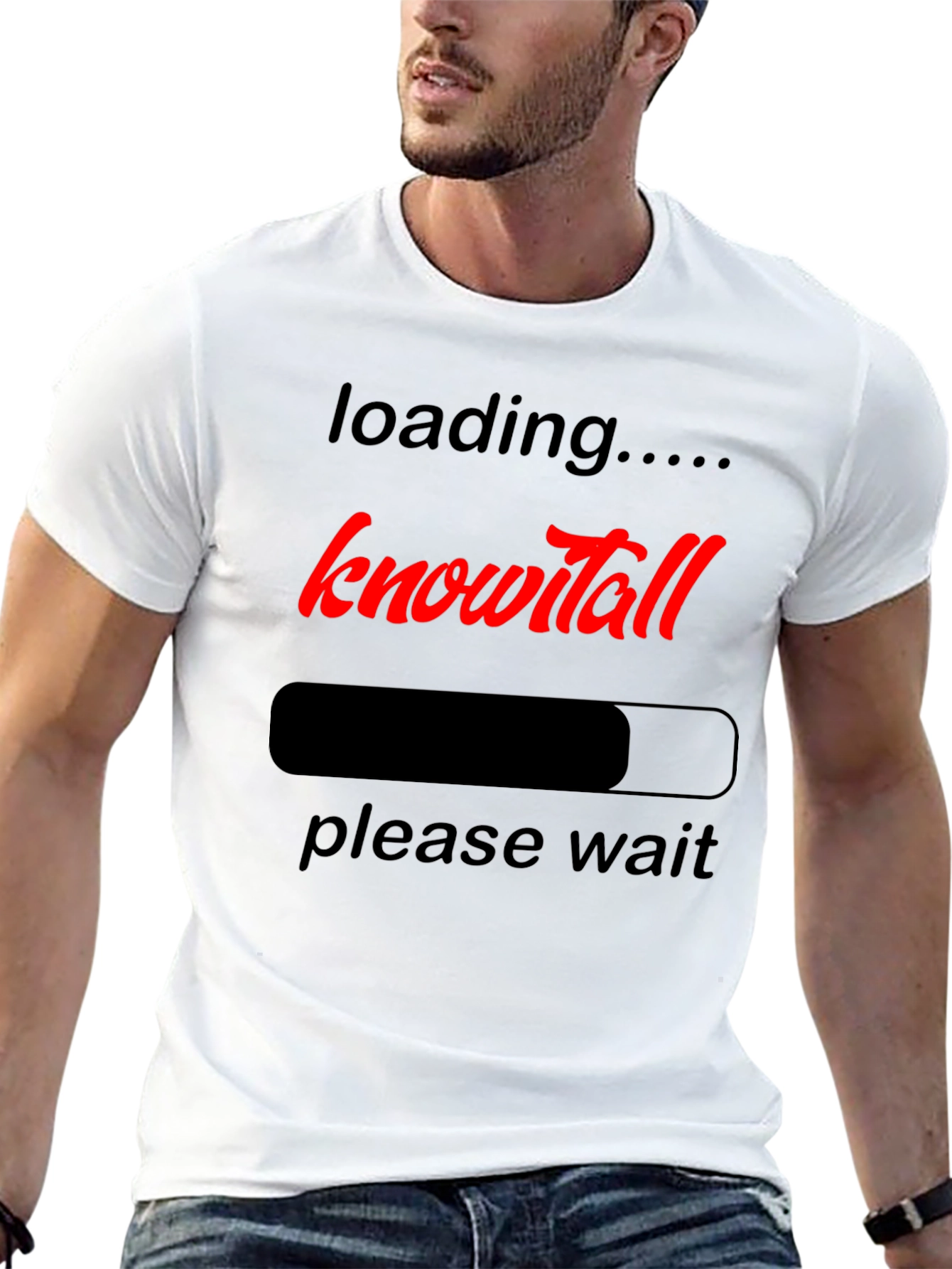 Black Know-it-all Loading Black Graphic T-Shirt view 13