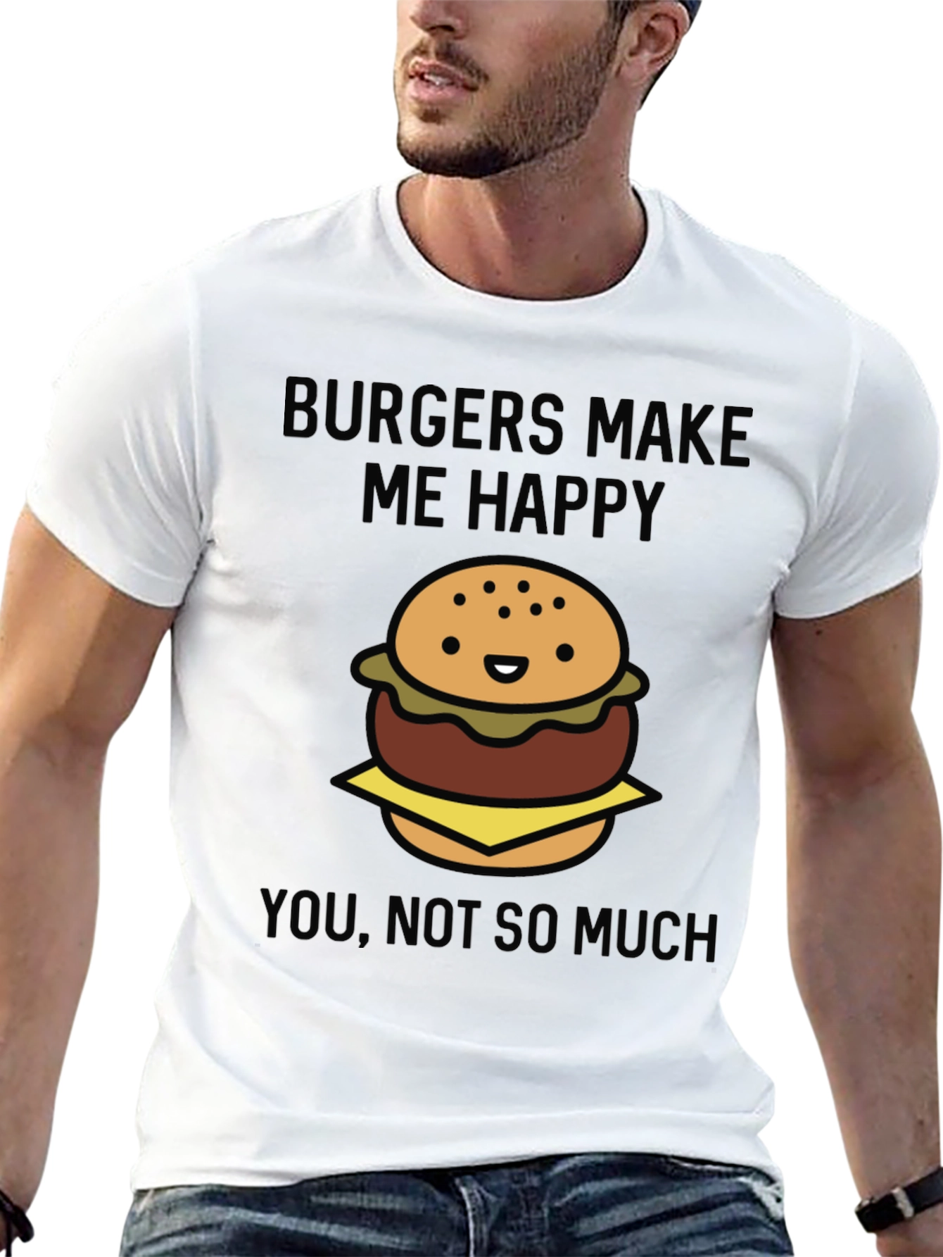 Black Burger Graphic Tee - Funny Men's T-Shirt view 13