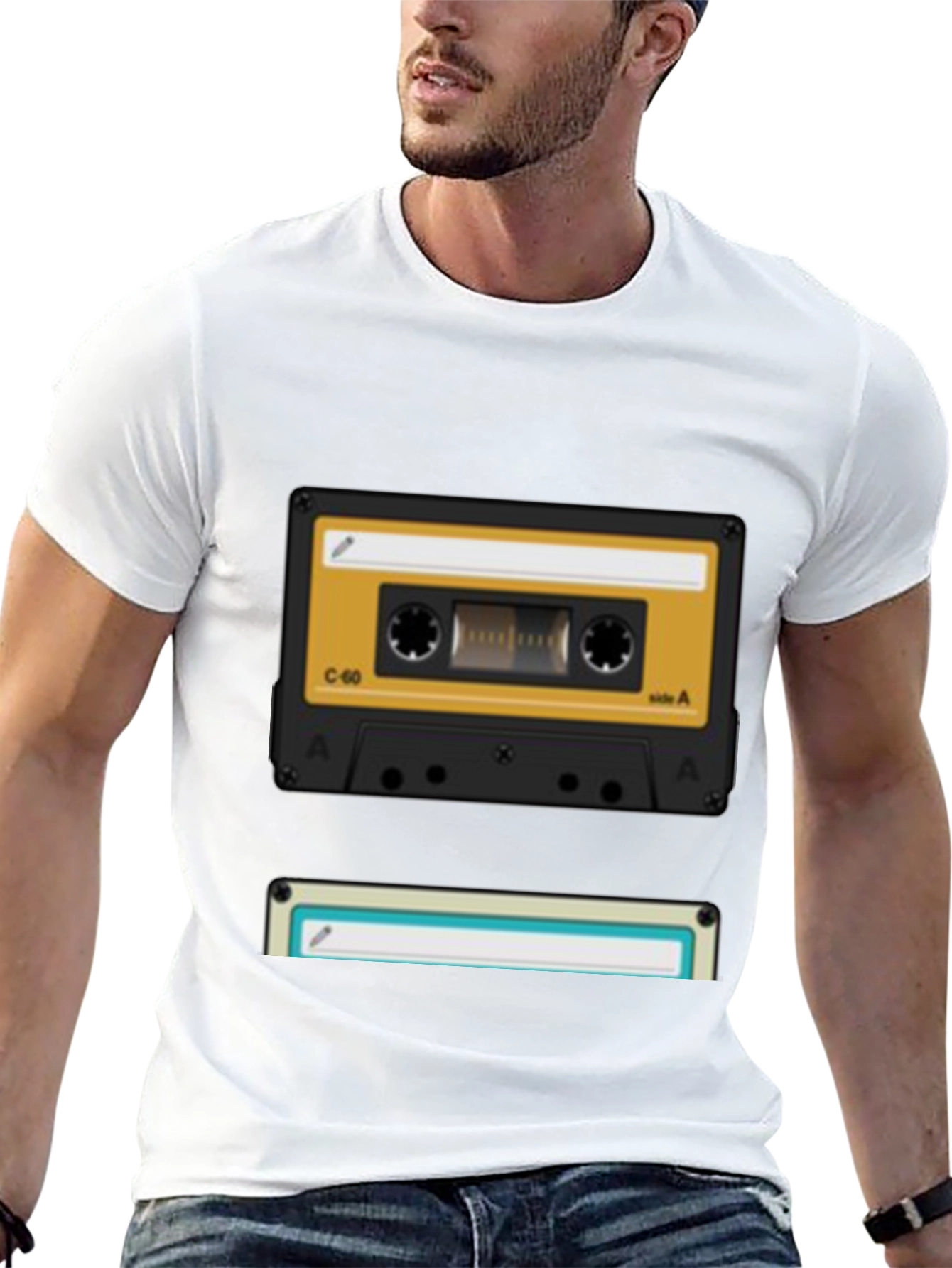 Black Retro Cassette Tape Graphic T-Shirt - Vintage Music Lover Tee view 13