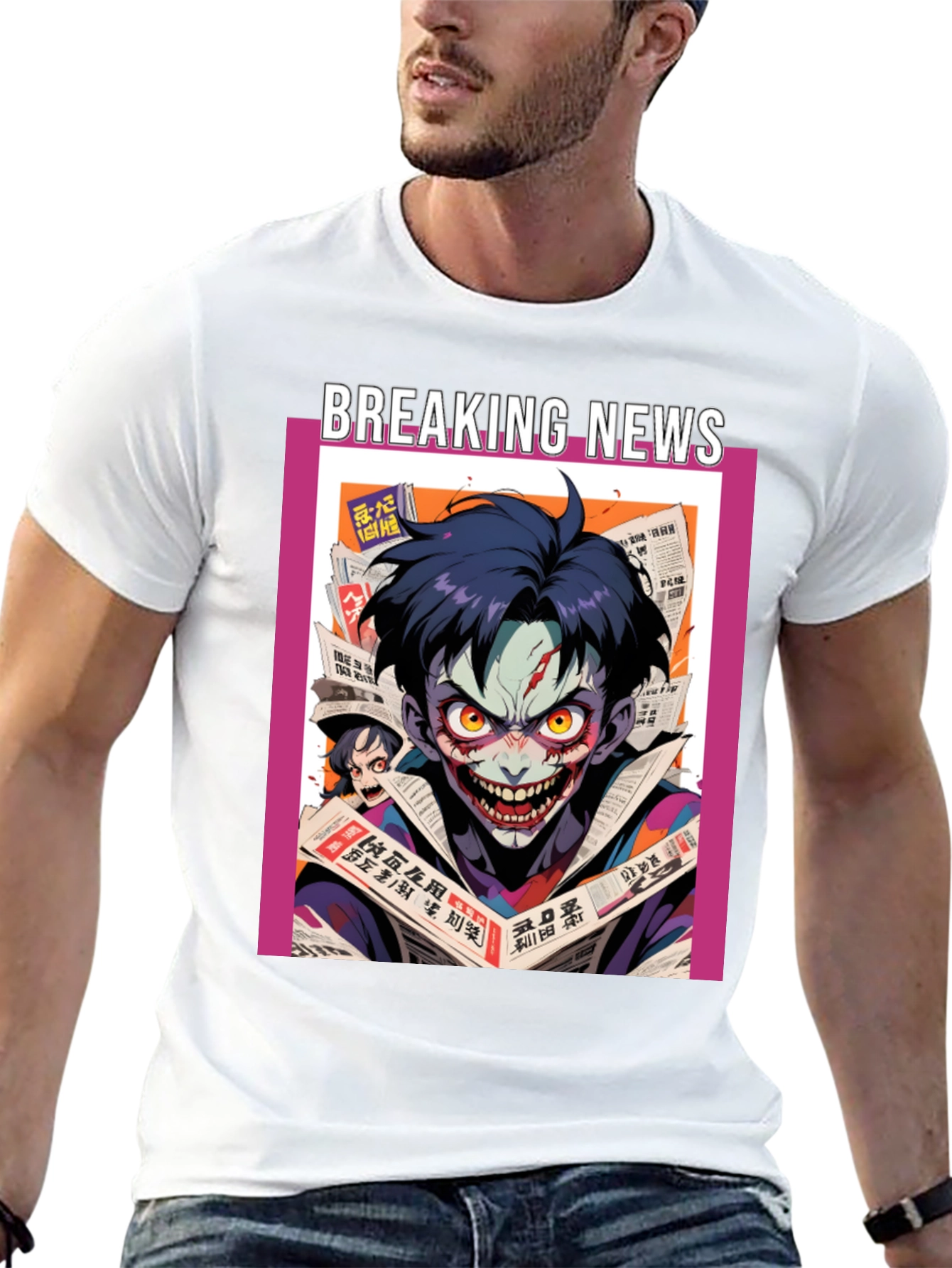 Black Breaking News Joker Graphic Tee - Black Cotton view 13