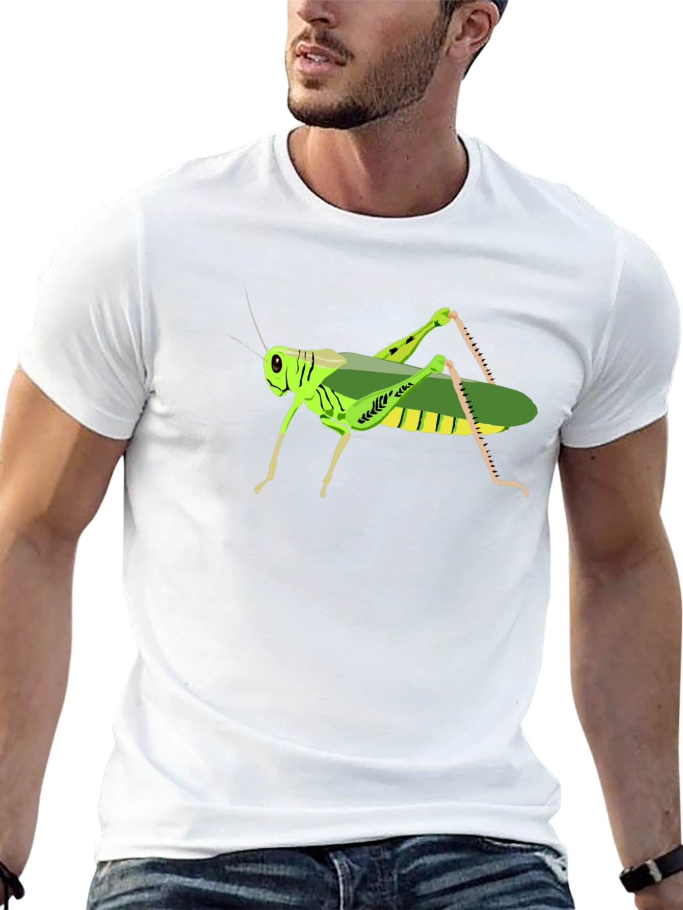 Black Grasshopper Graphic Tee - Cool Insect Design T-Shirt view 13