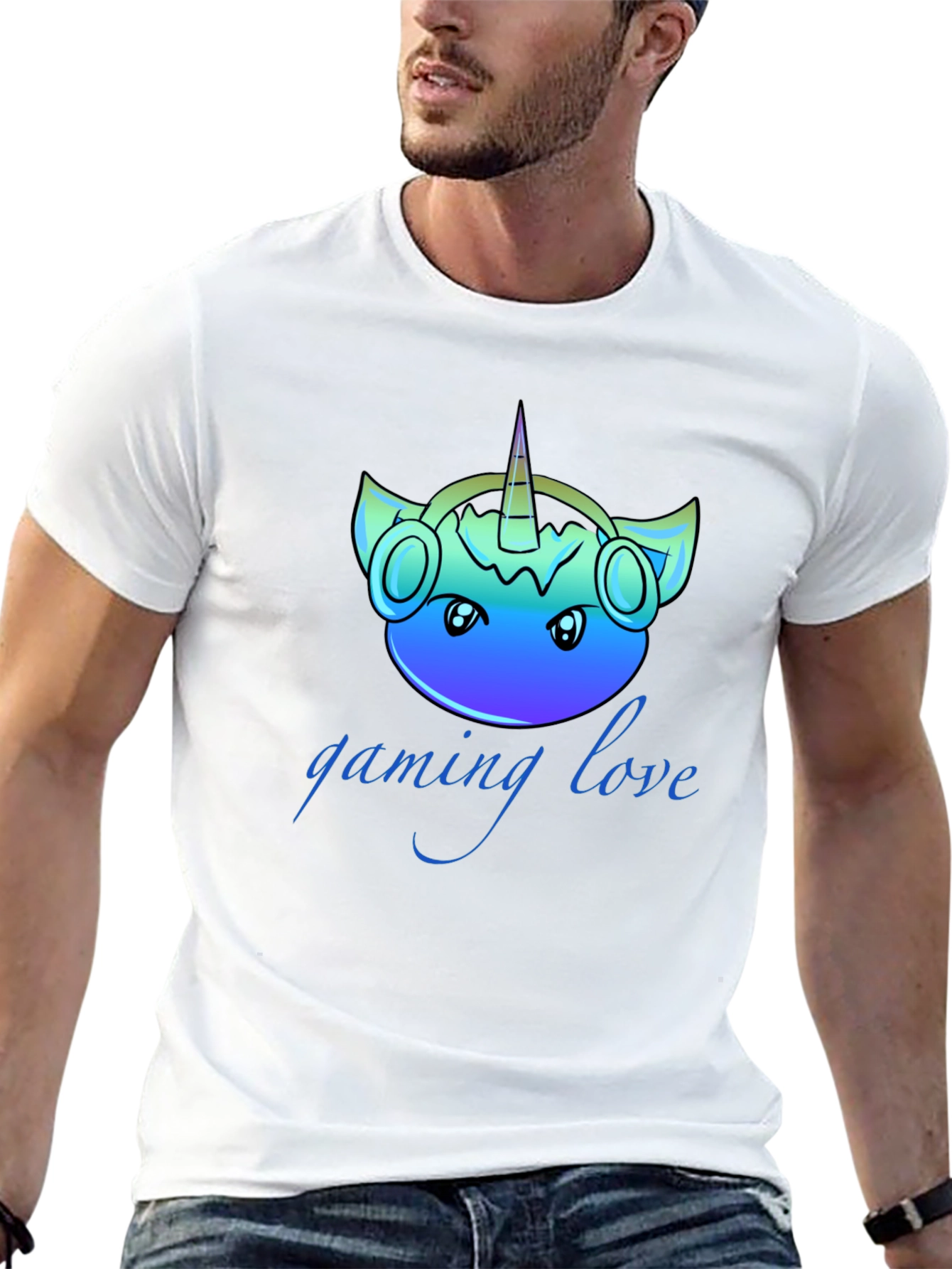 Black Gaming Love Unicorn T-Shirt view 13