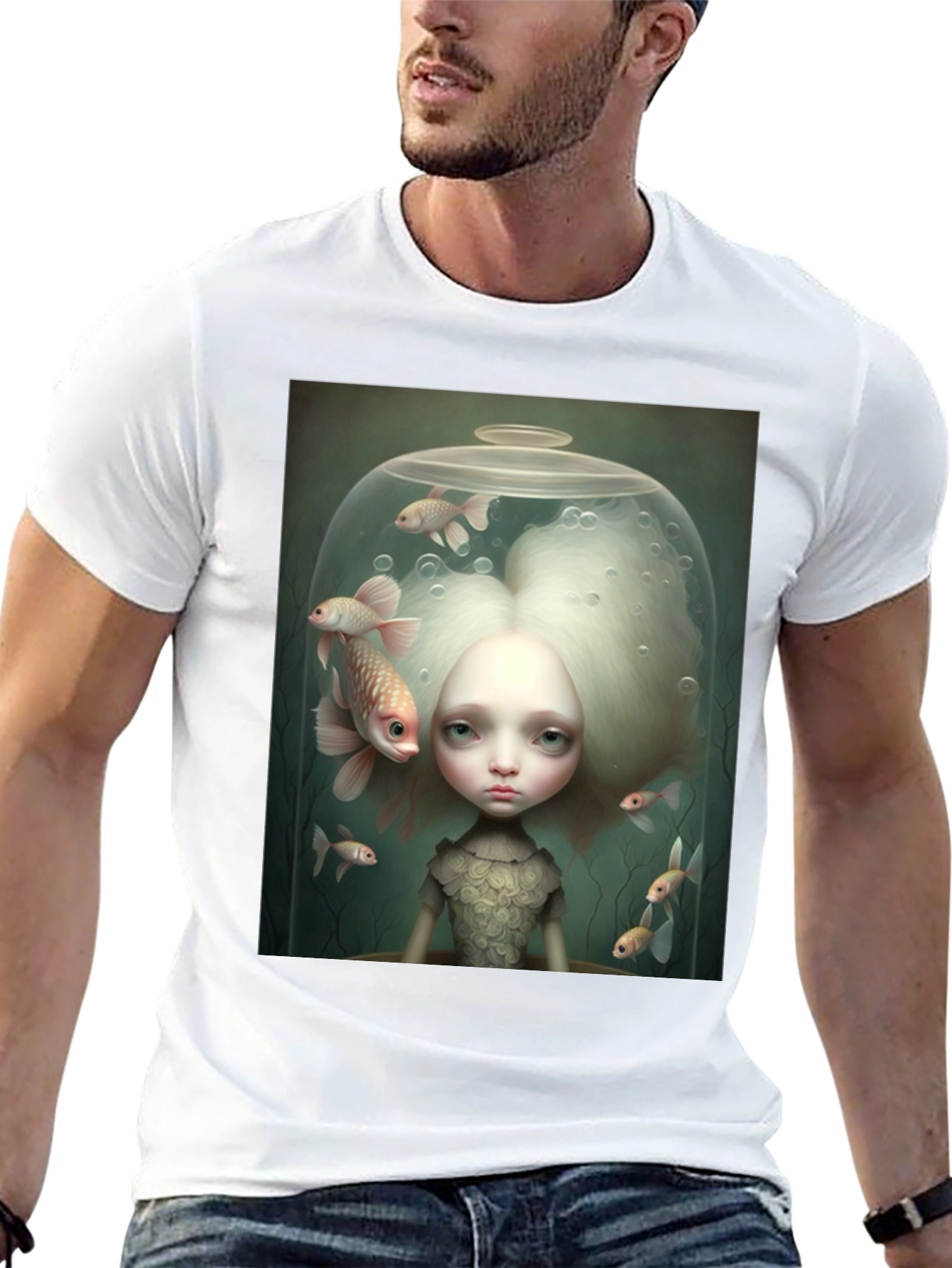 Black Fishbowl Art Graphic Tee view 13