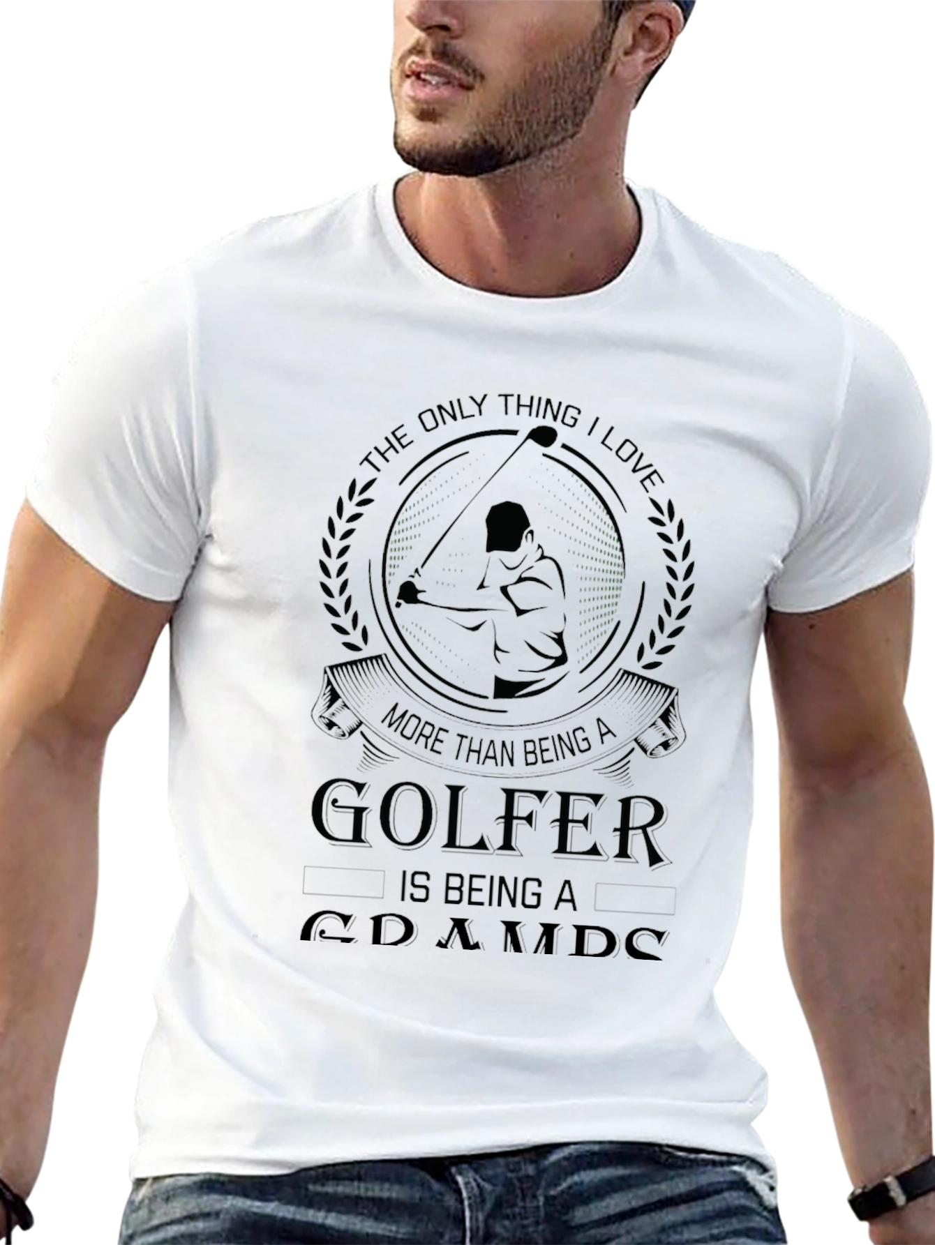 Black Golfer Grandpa T-Shirt - The Only Thing I Love More view 13