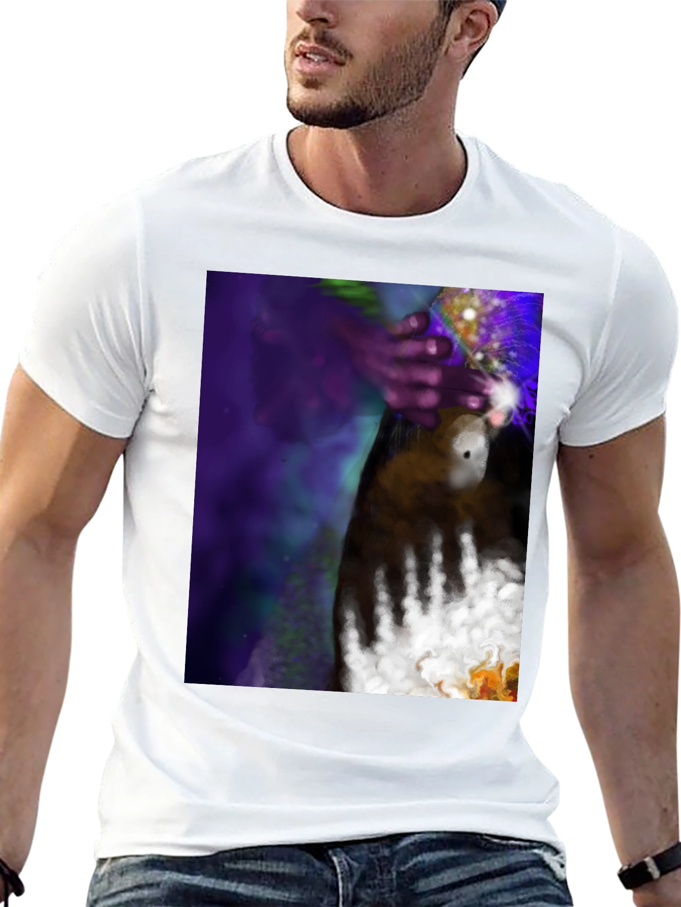 Black Abstract Hand Art Tee - Black view 13