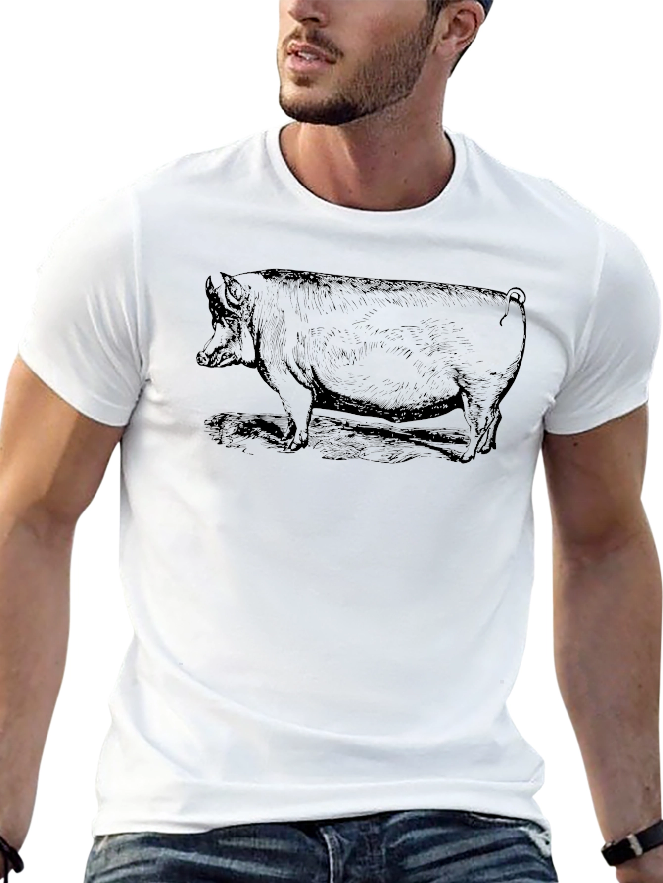 Black Black Pig Graphic T-Shirt - Unique Design view 13