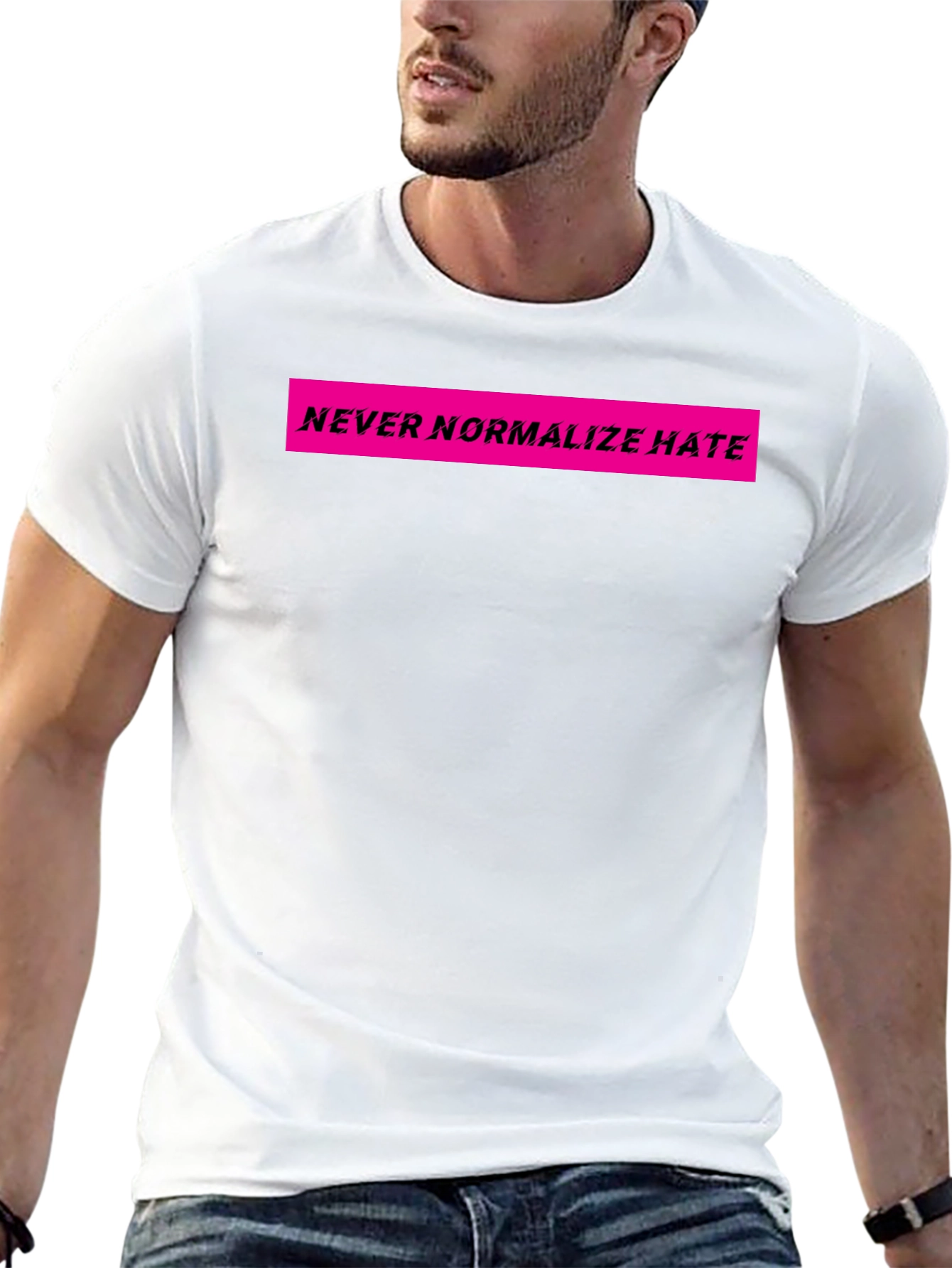 Black Never Normalize Hate Graphic Tee view 13