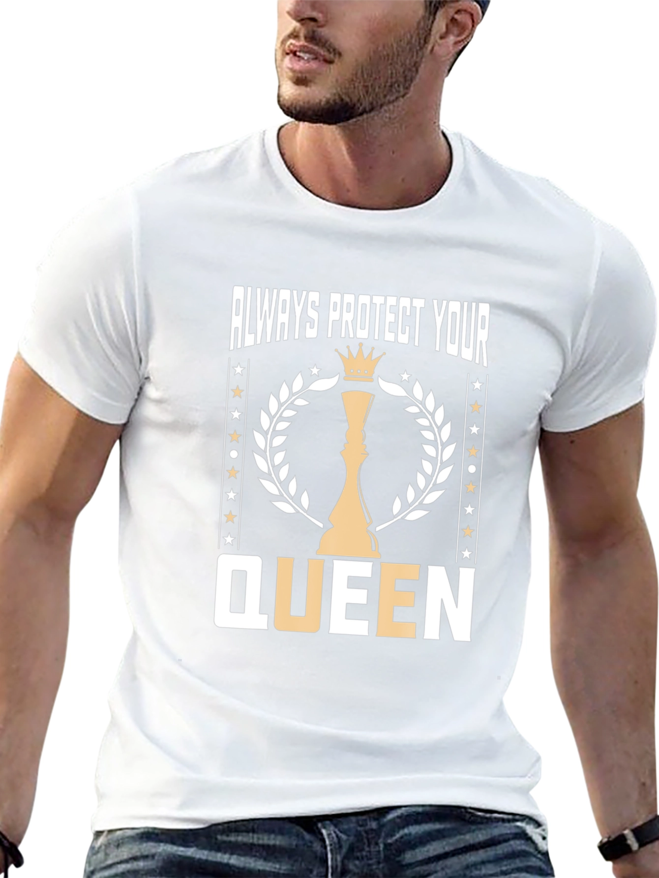 Black Protect Your Queen Chess Graphic T-Shirt view 13