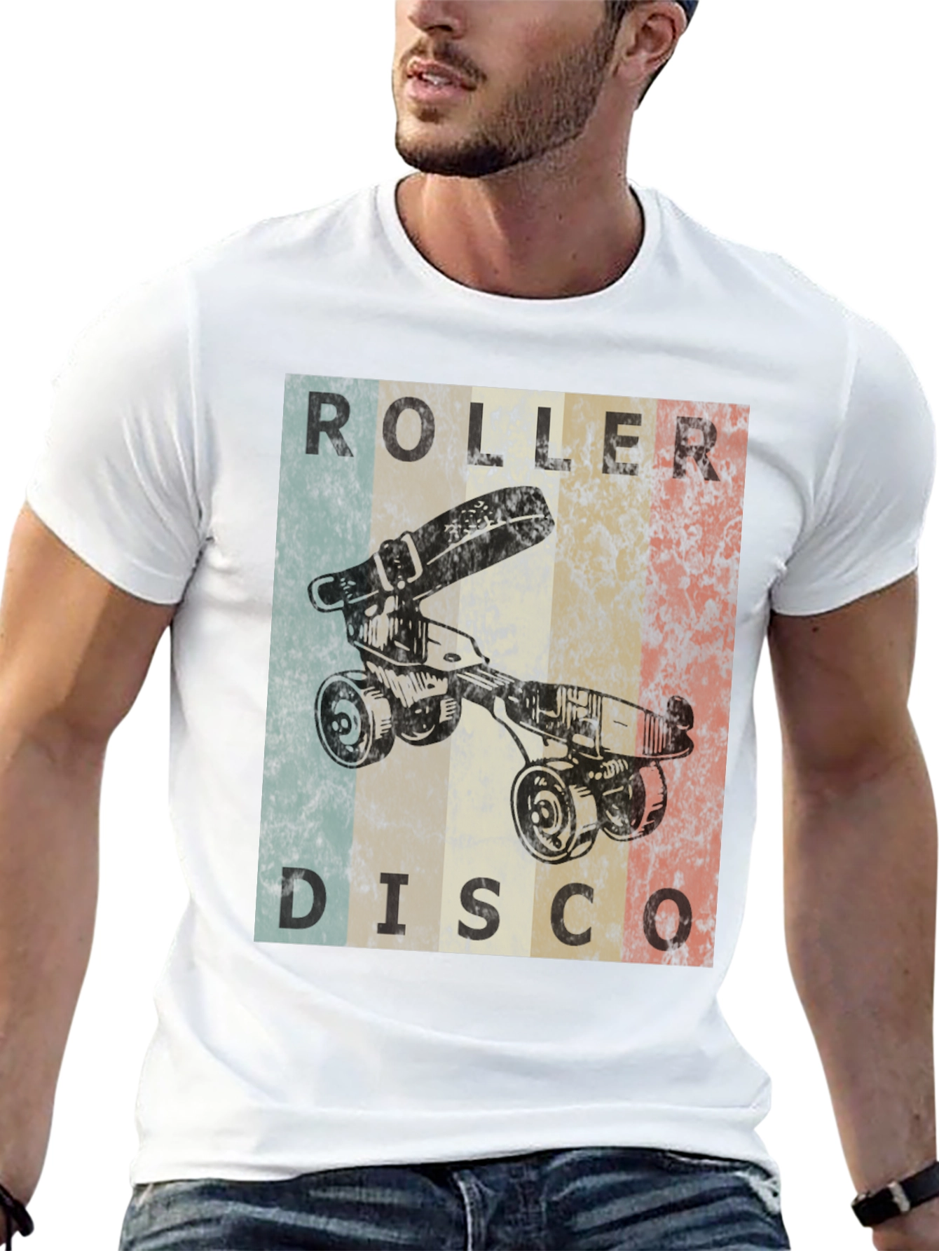 Black Retro Roller Disco T-Shirt - Vintage Skate Style view 13